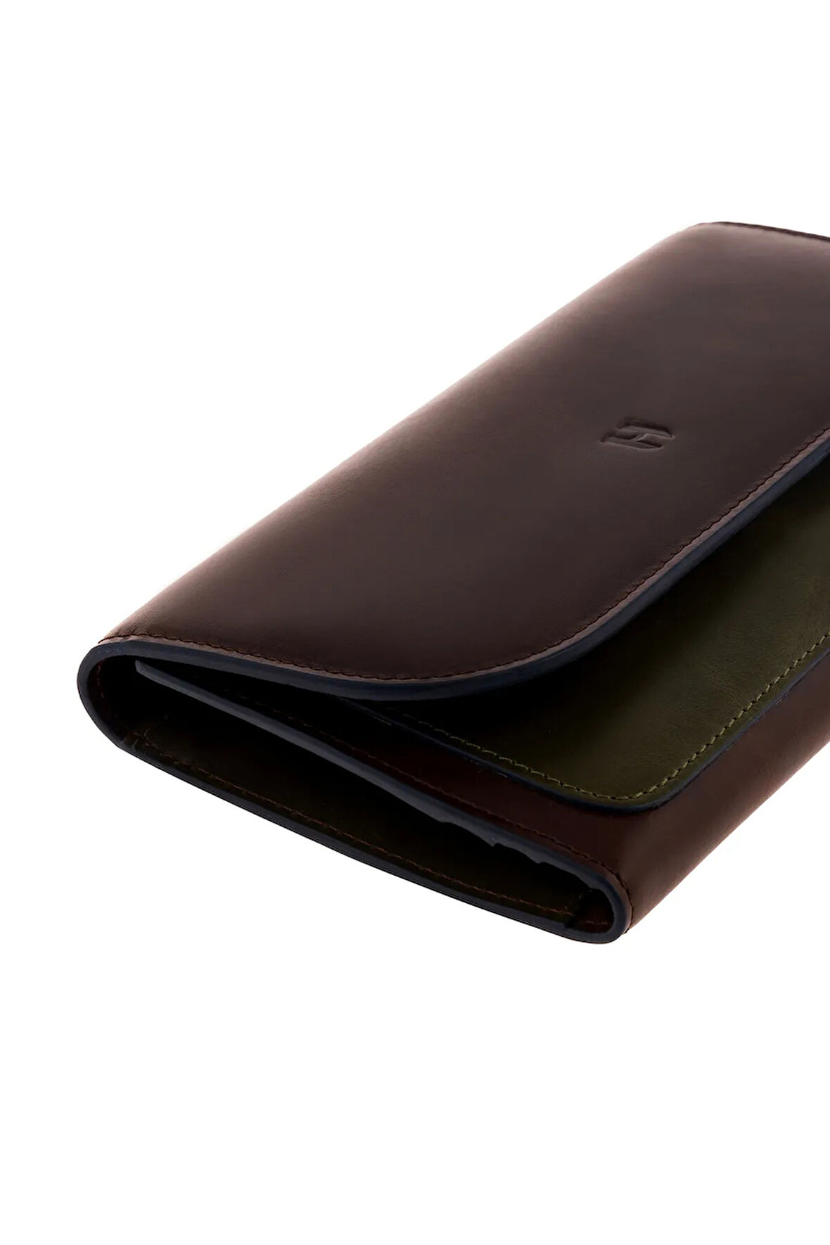 Charlotte Hakiki Deri Kahve-haki Kadın Fermuarlı El Işi Rfid Korumalı Kapaklı Çıtçıtlı Büyük Cüzdan