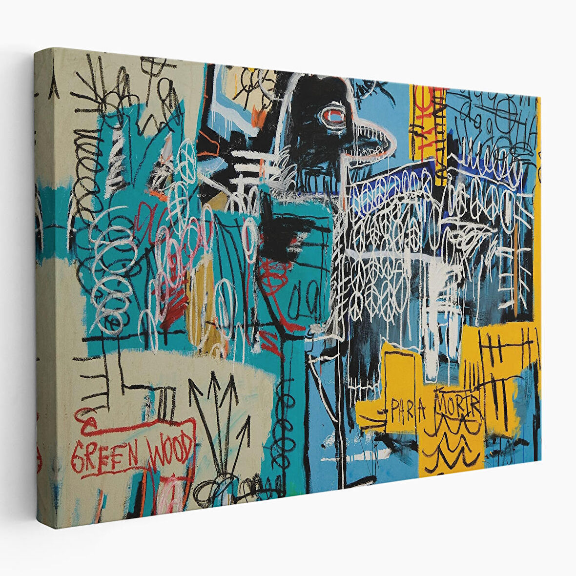 Jean Michel Basquiat Mavi Kuş Kanvas Tablo-5060