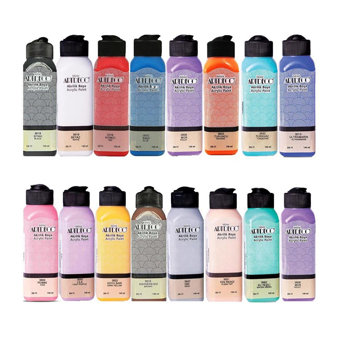 Artdeco Akrilik Boya 140 ml 16'lı SET