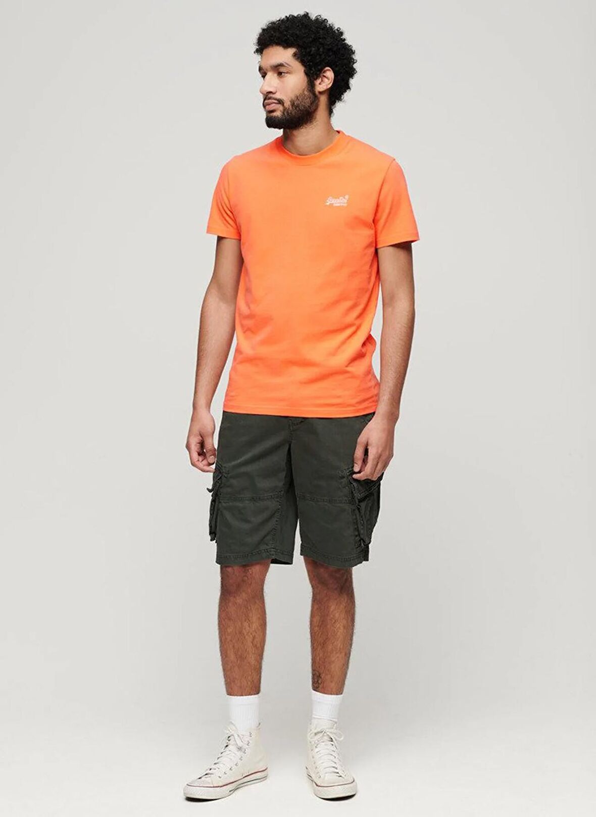 Superdry Bisiklet Yaka Düz Turuncu Erkek T-Shirt M1011245AYUG_ESSENTIAL LOGO EMB TEE