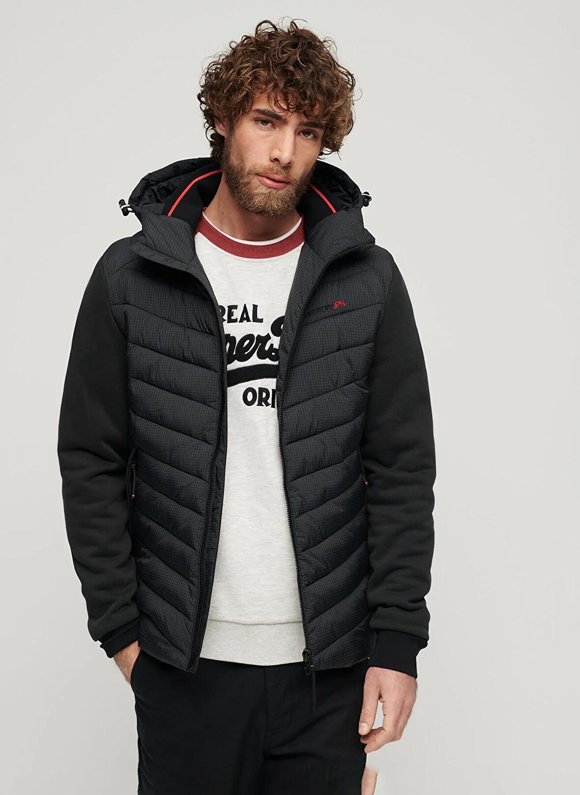 Superdry Normal Siyah Erkek Ceket M2013532A02A_HOODED STORM HYBRID PA