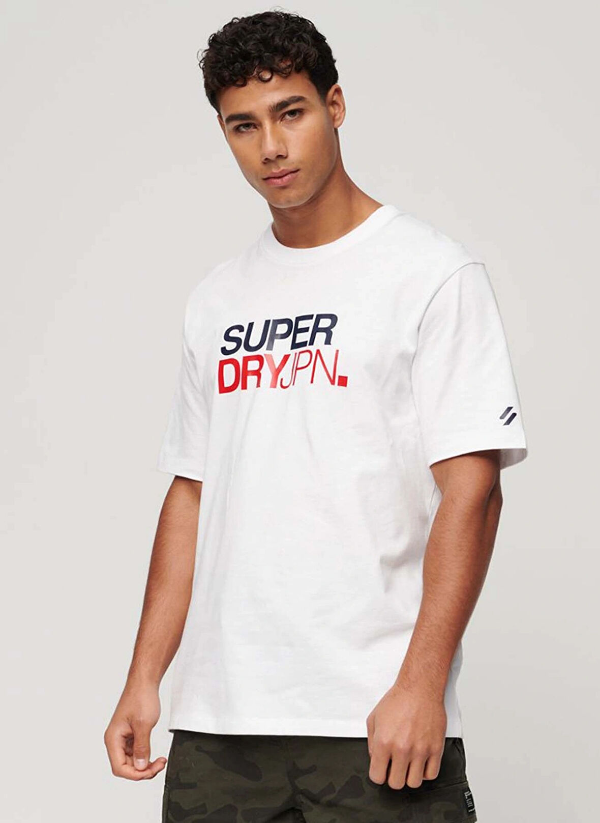 Superdry Bisiklet Yaka Baskılı Beyaz Erkek T-Shirt M6010811AT7X_SPORTSWEAR LOGO LOOSE