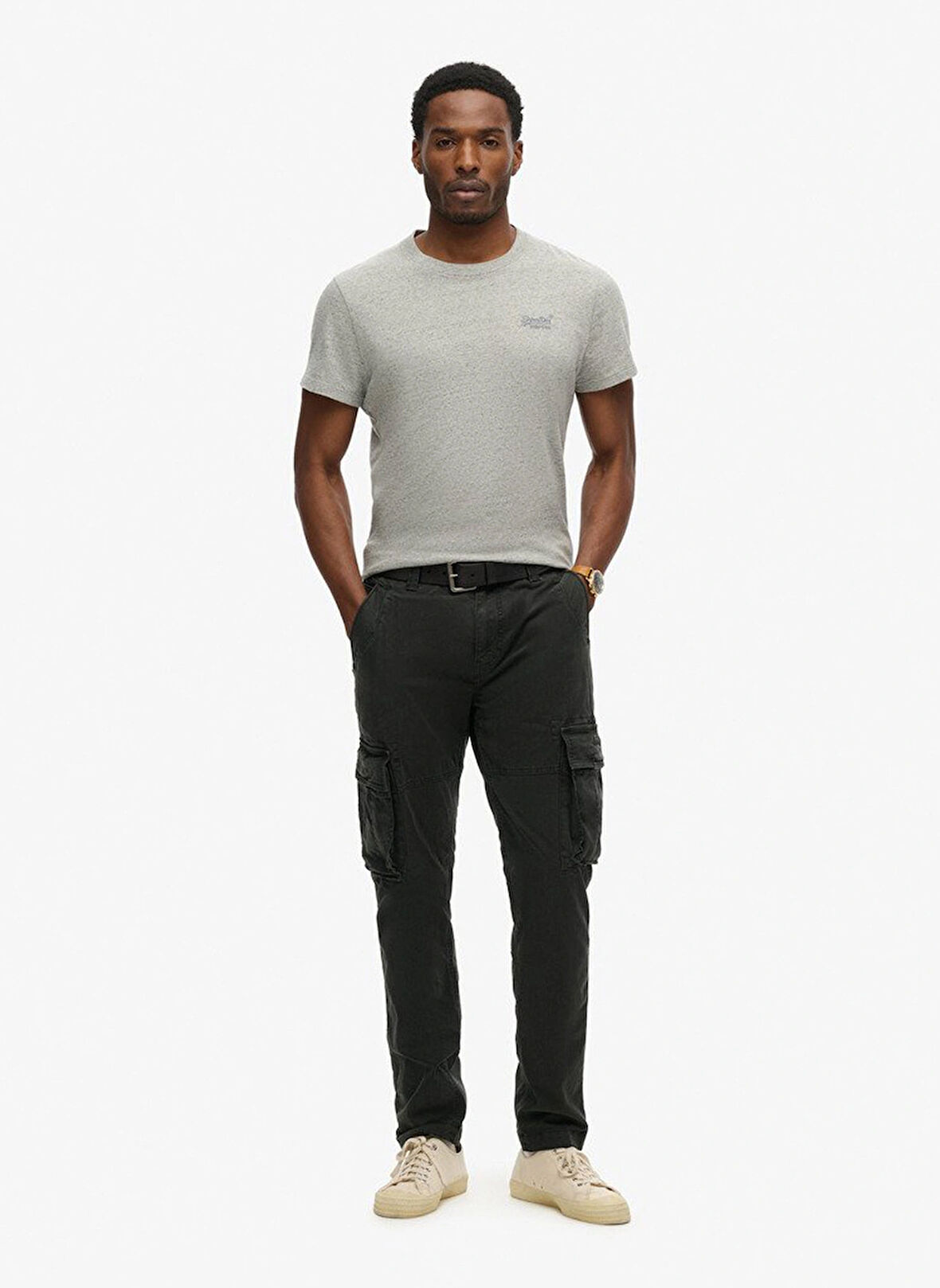 Superdry Normal Paça Siyah Erkek Kargo Pantolon M7011132AAFB_CORE CARGO PANT