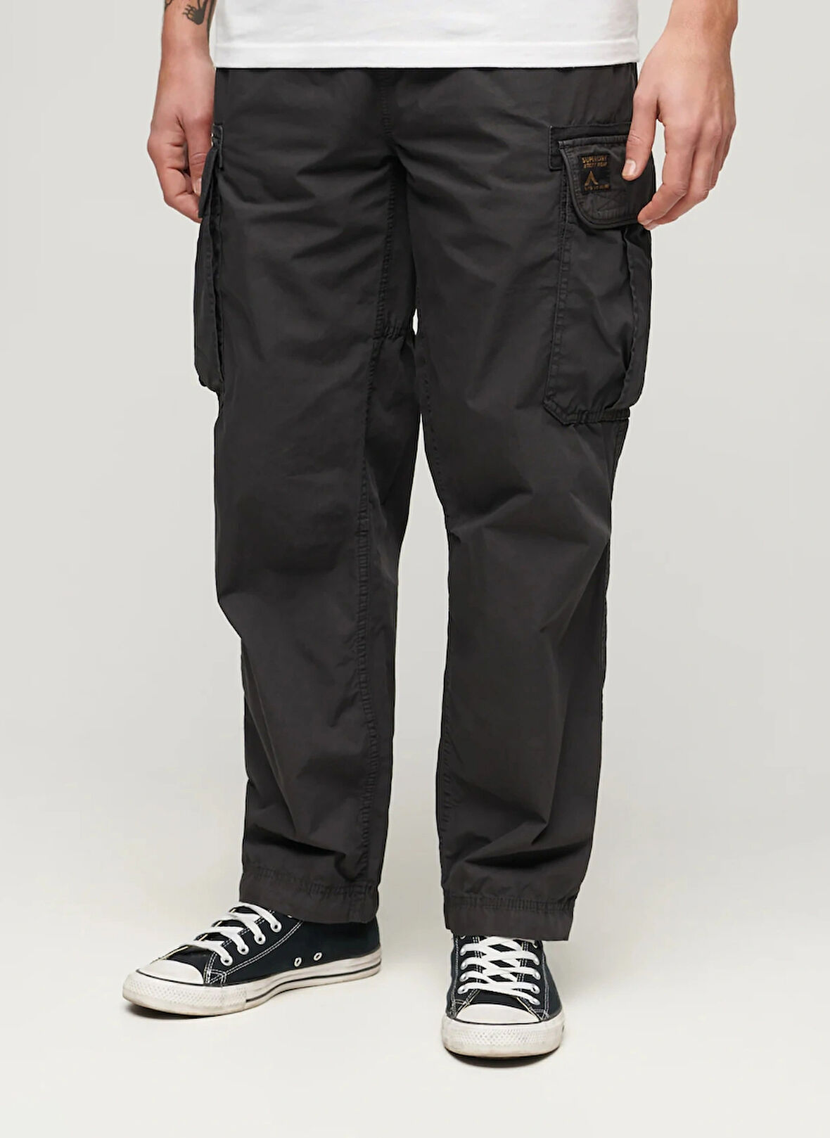 Superdry Normal Paça Siyah Erkek Kargo Pantolon M7011133A04A_BAGGY PARACHUTE PANT