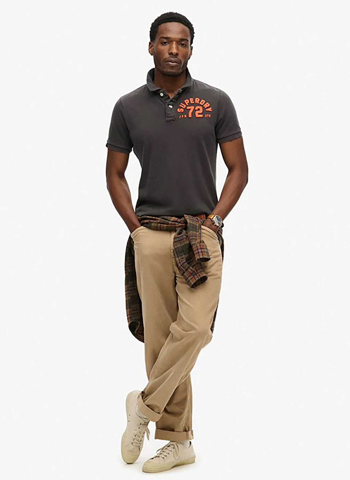 Superdry Polo Yaka Siyah Erkek T-Shirt M1110396A-AFB_VINTAGE ATHLETIC POLO