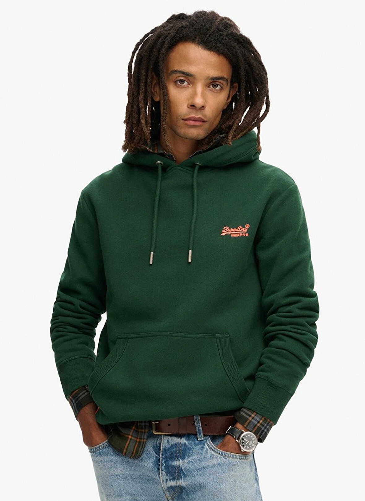 Superdry Kapüşon Yaka Yeşil Erkek Sweatshırt M2013110A27E_ESSENTIAL LOGO HOODIE