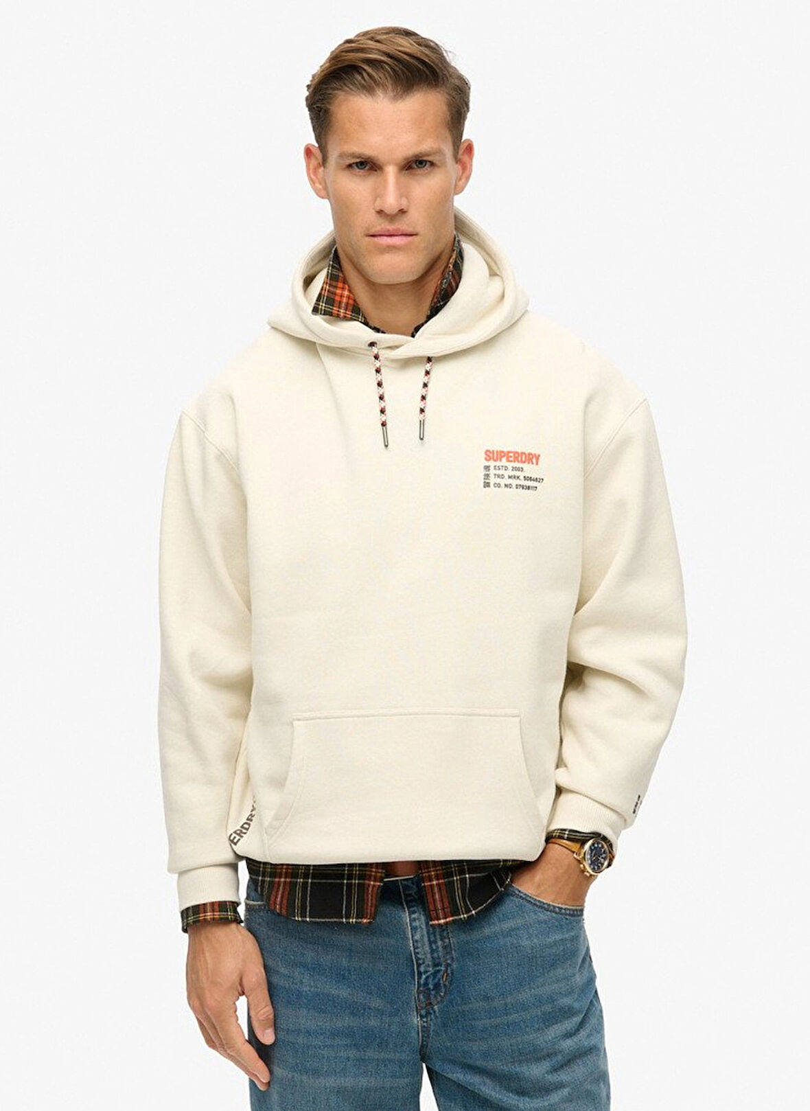 Superdry Kapüşon Yaka Gri Erkek Sweatshırt M2013731A1KS_UTILITY SPORT LOGO LOO