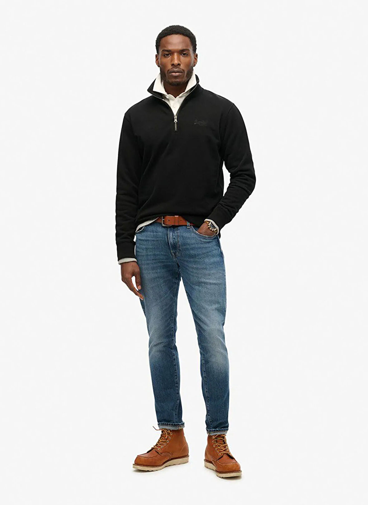 Superdry Dik Yaka Siyah Erkek Sweatshırt M2013750A-02A