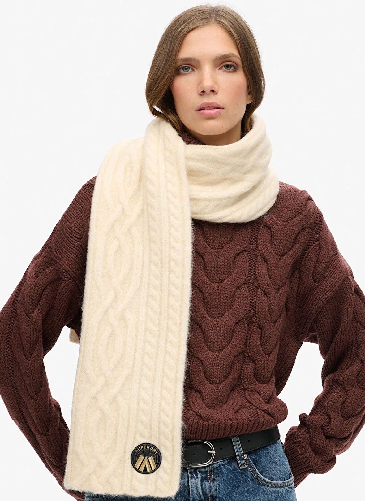 Superdry Krem Kadın Şal W9310079A