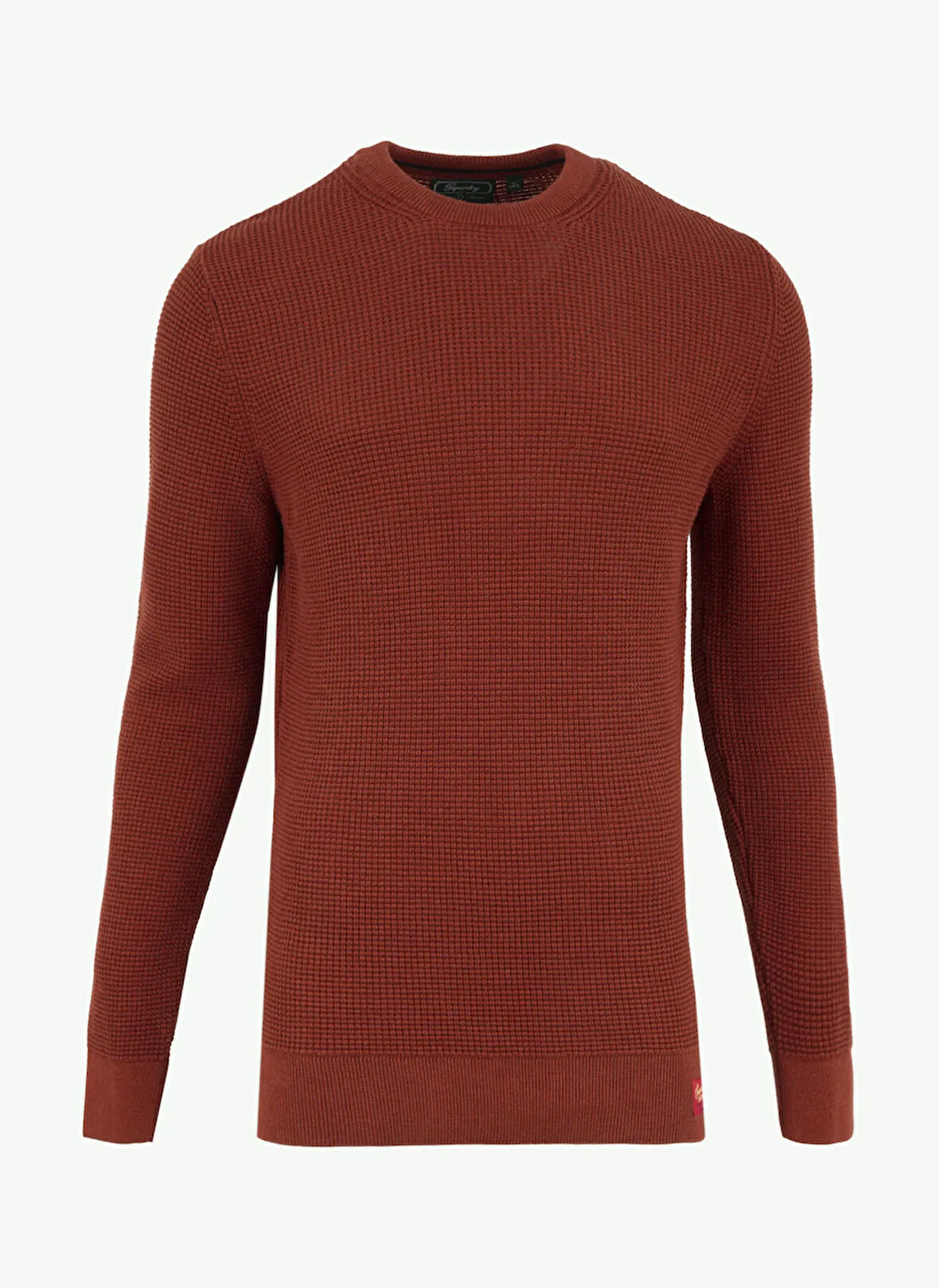 Superdry Düz Yaka Normal Düz Turuncu Erkek Kazak M6110657AB2N_TEXTURED CREW KNIT JUM