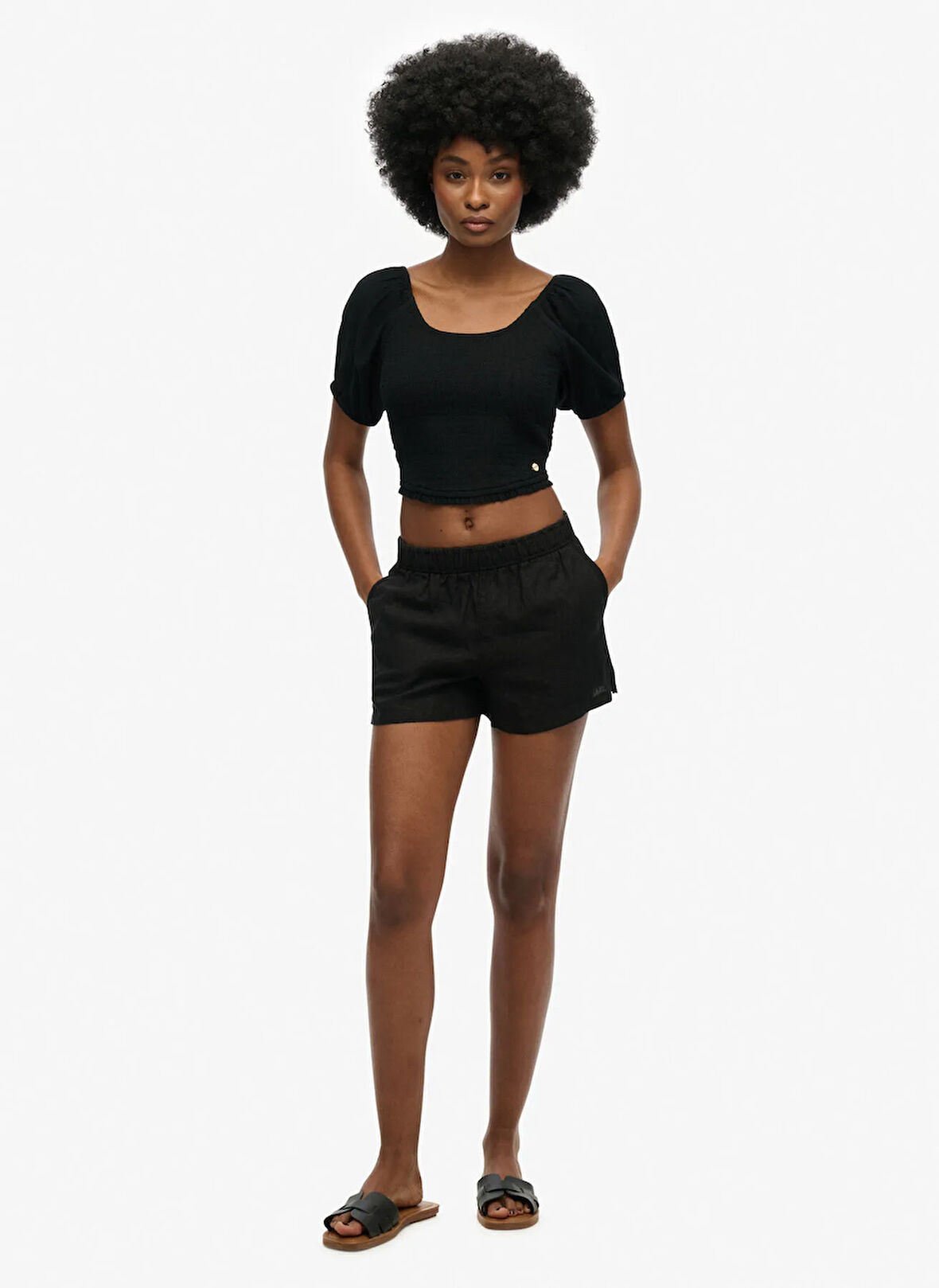 Superdry Normal Bel Normal Siyah Kadın Şort W7110450A