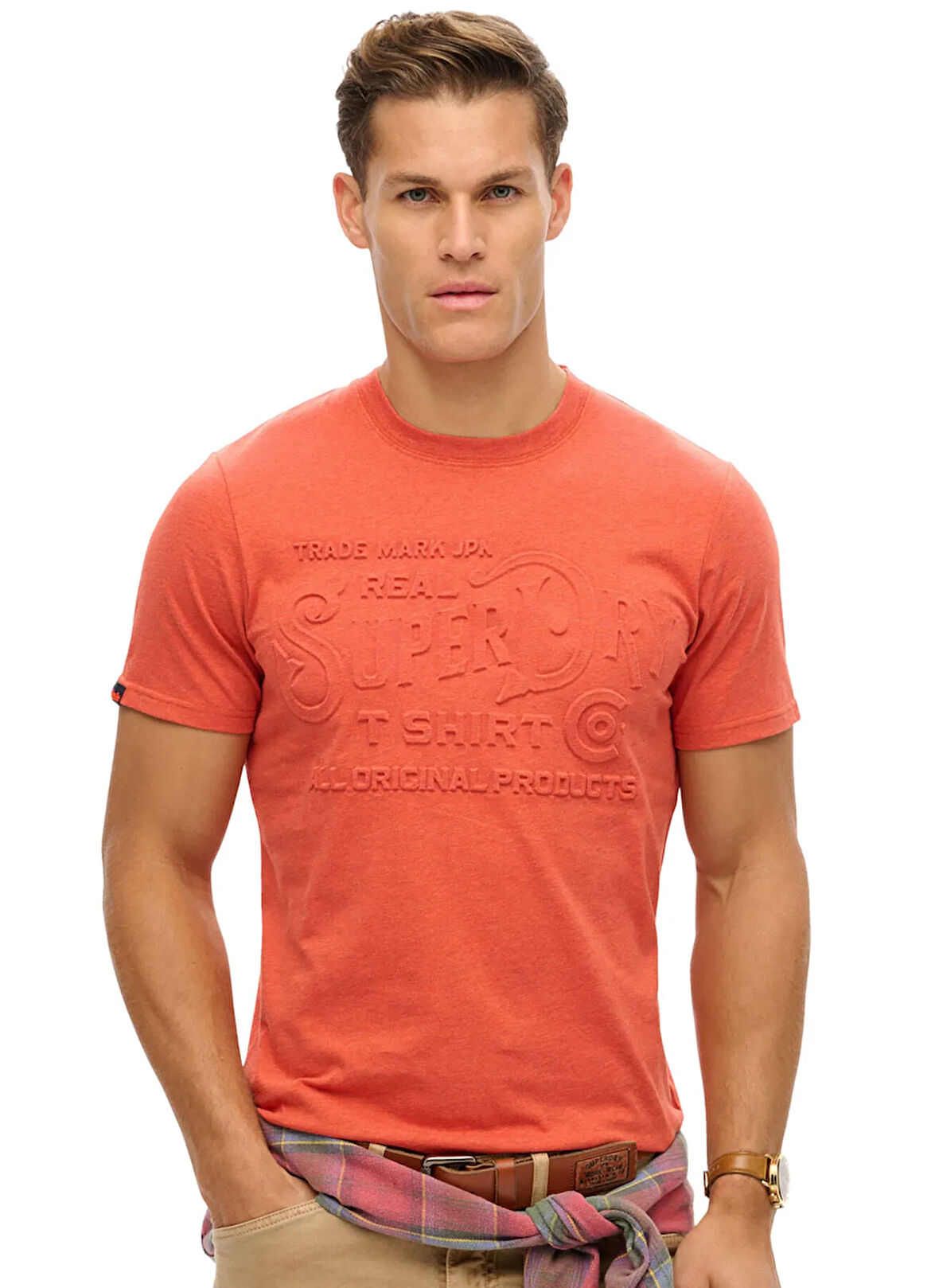 Superdry Bisiklet Yaka Kırmızı Erkek T-Shirt M1012100A-6SD_WORKWEAR EMBOSSED REL