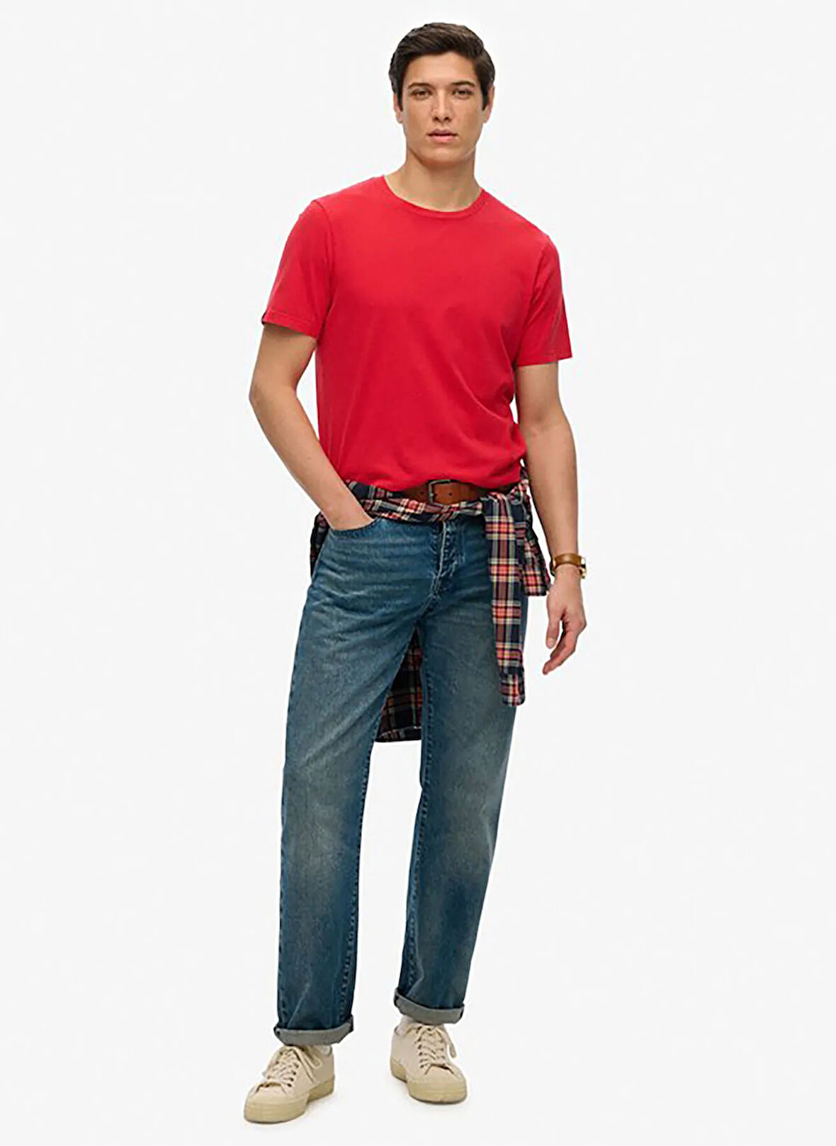 Superdry Bisiklet Yaka Kırmızı Erkek T-Shirt M1012140A-F7L_CLASSIC ESSENTIAL TEE