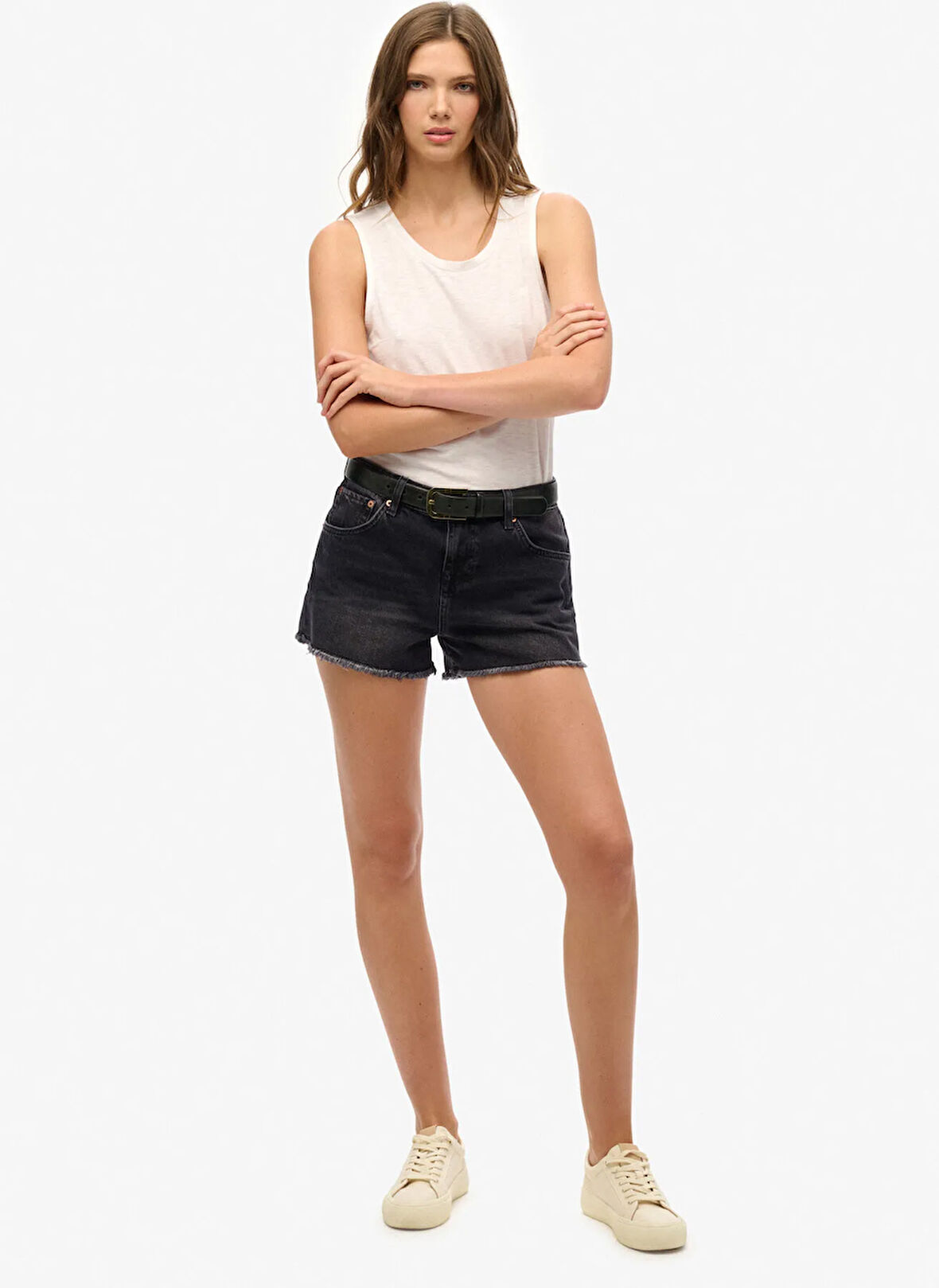 Superdry Normal Bel Normal Siyah Kadın Denim Şort W7110448A