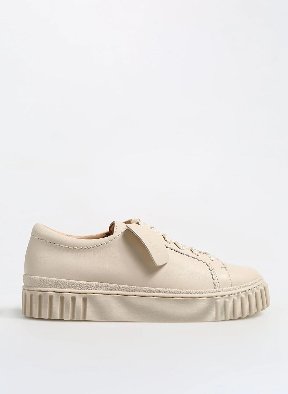 Clarks Krem Kadın Deri Sneaker 26176437