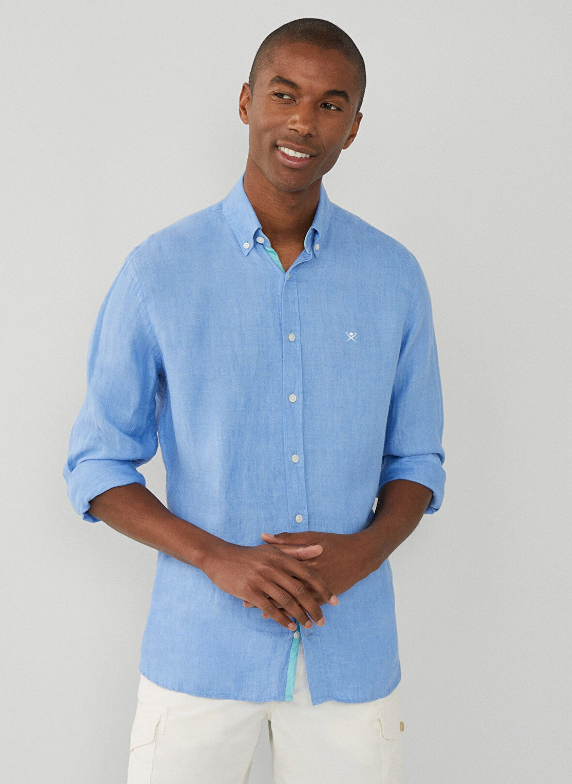 Hackett Slim Fit Gömlek Yaka Yeşil Erkek Gömlek HM309839