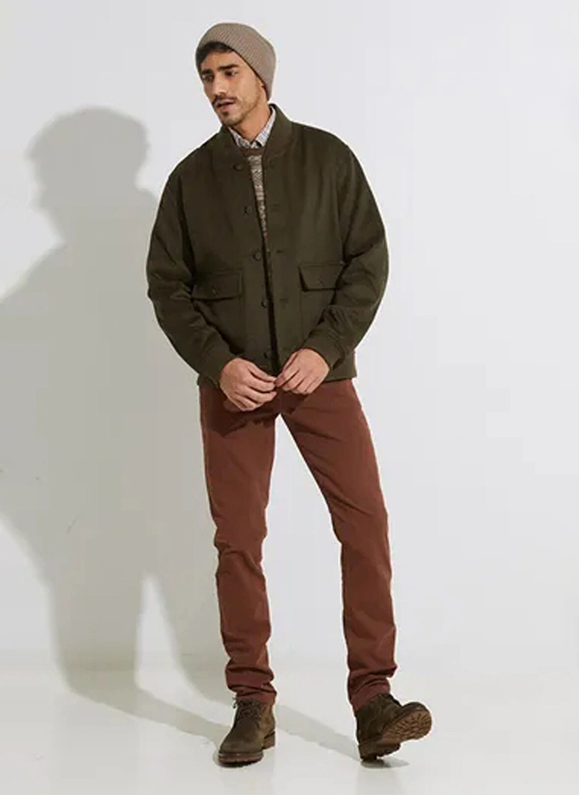 Hackett Slim Fit Koyu Haki Erkek Ceket HM403233