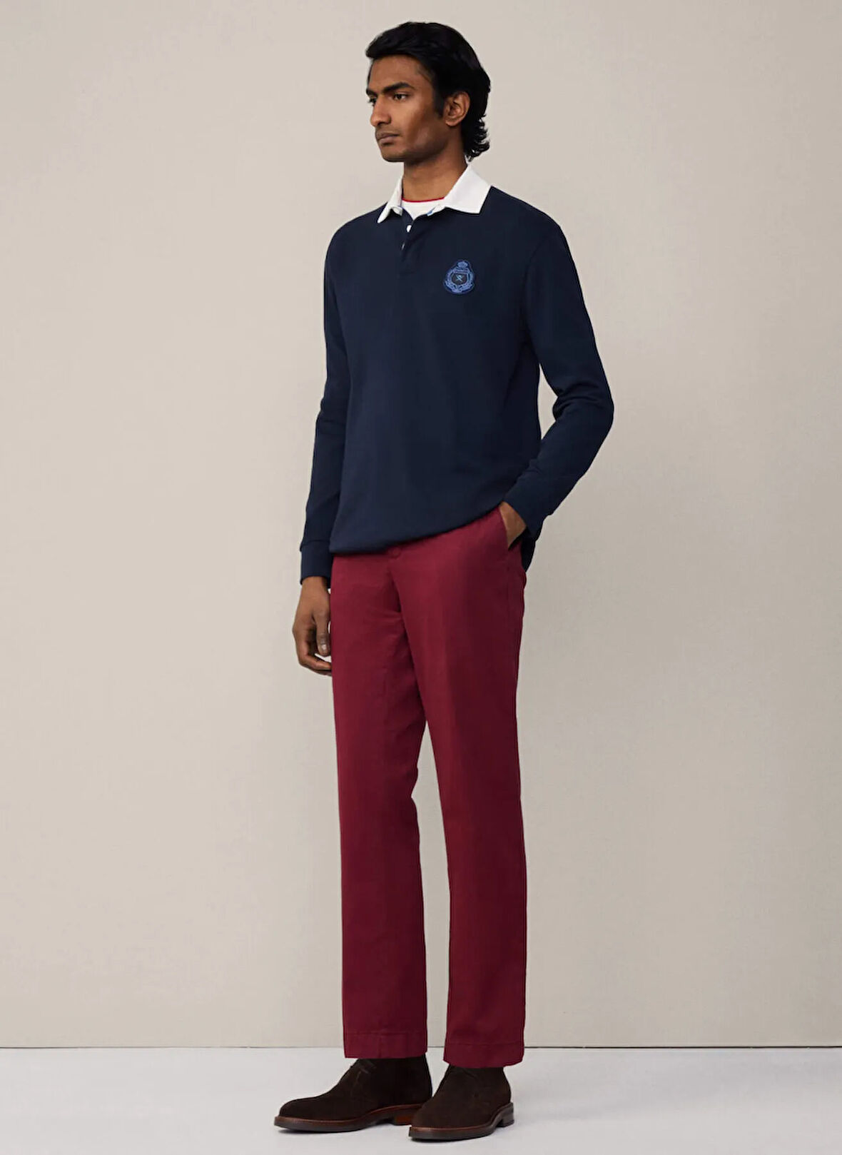 Hackett Polo Yaka Koyu Lacivert Erkek Sweatshırt HM570837