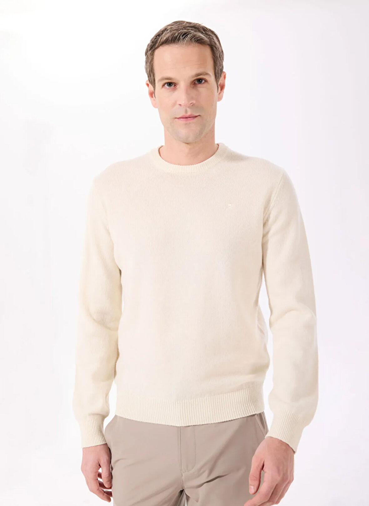 Hackett Bisiklet Yaka Slim Fit Ekru Erkek Kazak HM703237