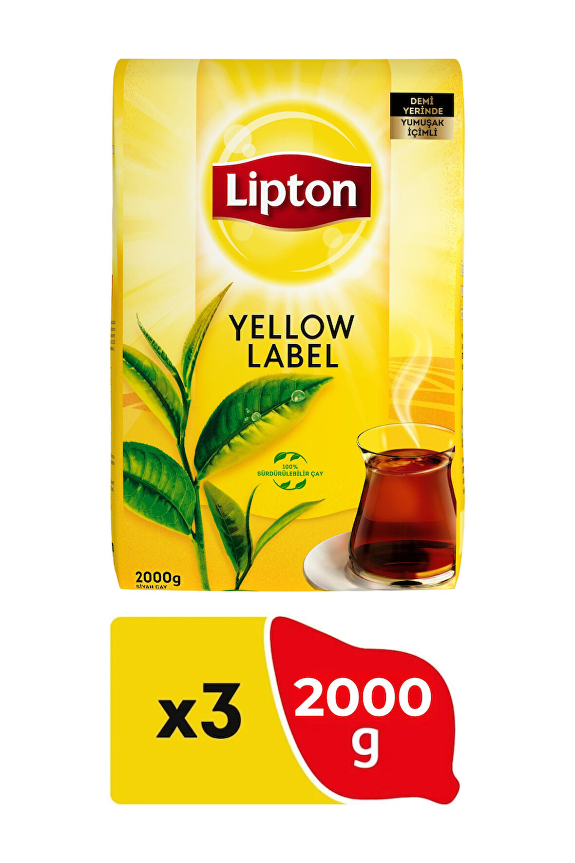 Lipton Yellow Label Dökme Çay 2000 gr x 3 Adet