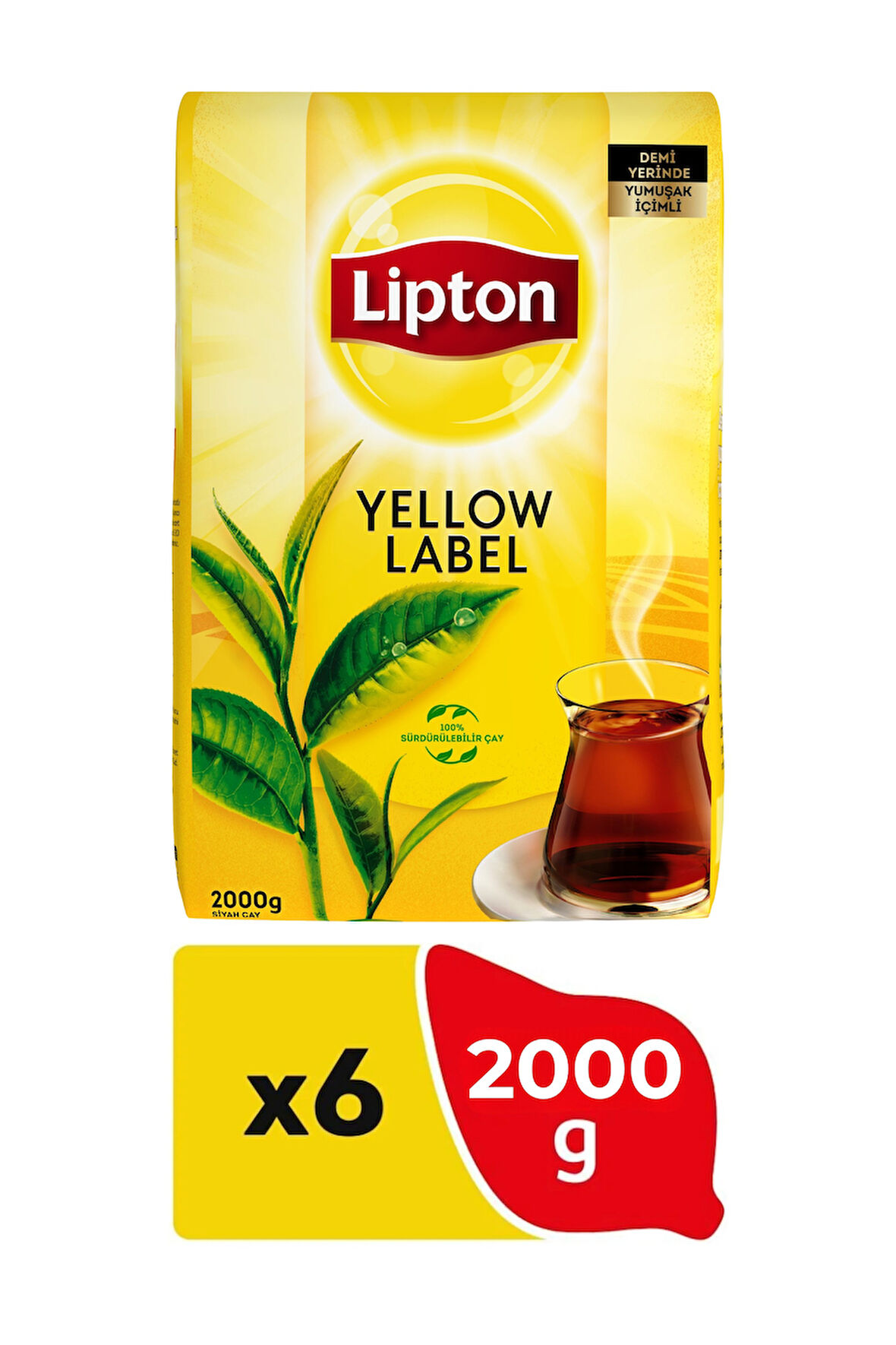 Lipton Yellow Label Dökme Çay 2000 gr x 6 Adet