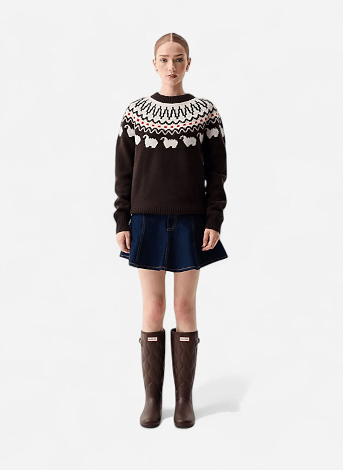 Hunter Bisiklet Yaka Normal Kahve Kadın Kazak HARW0074251-CB