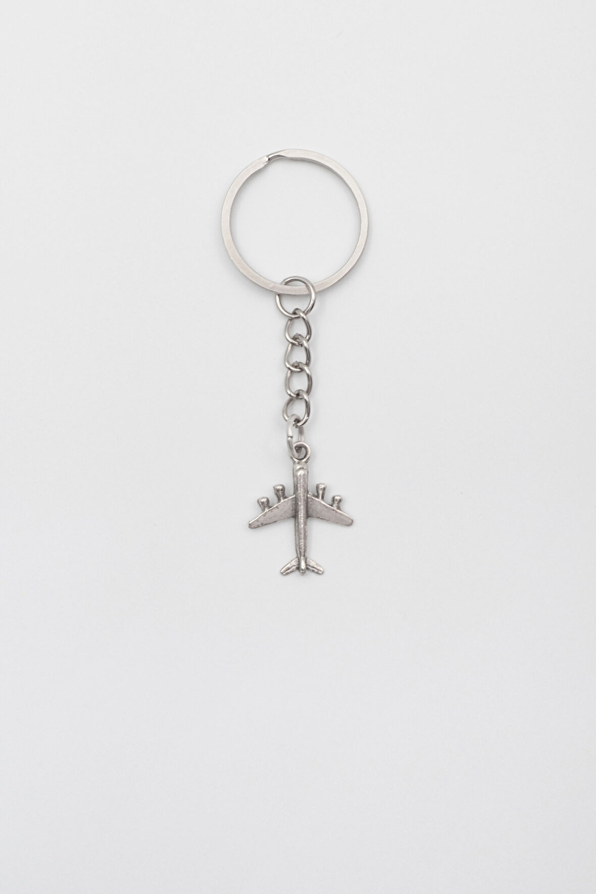 Küçük Uçak Anahtarlık - Antik Gümüş Kaplama - Kadın Erkek