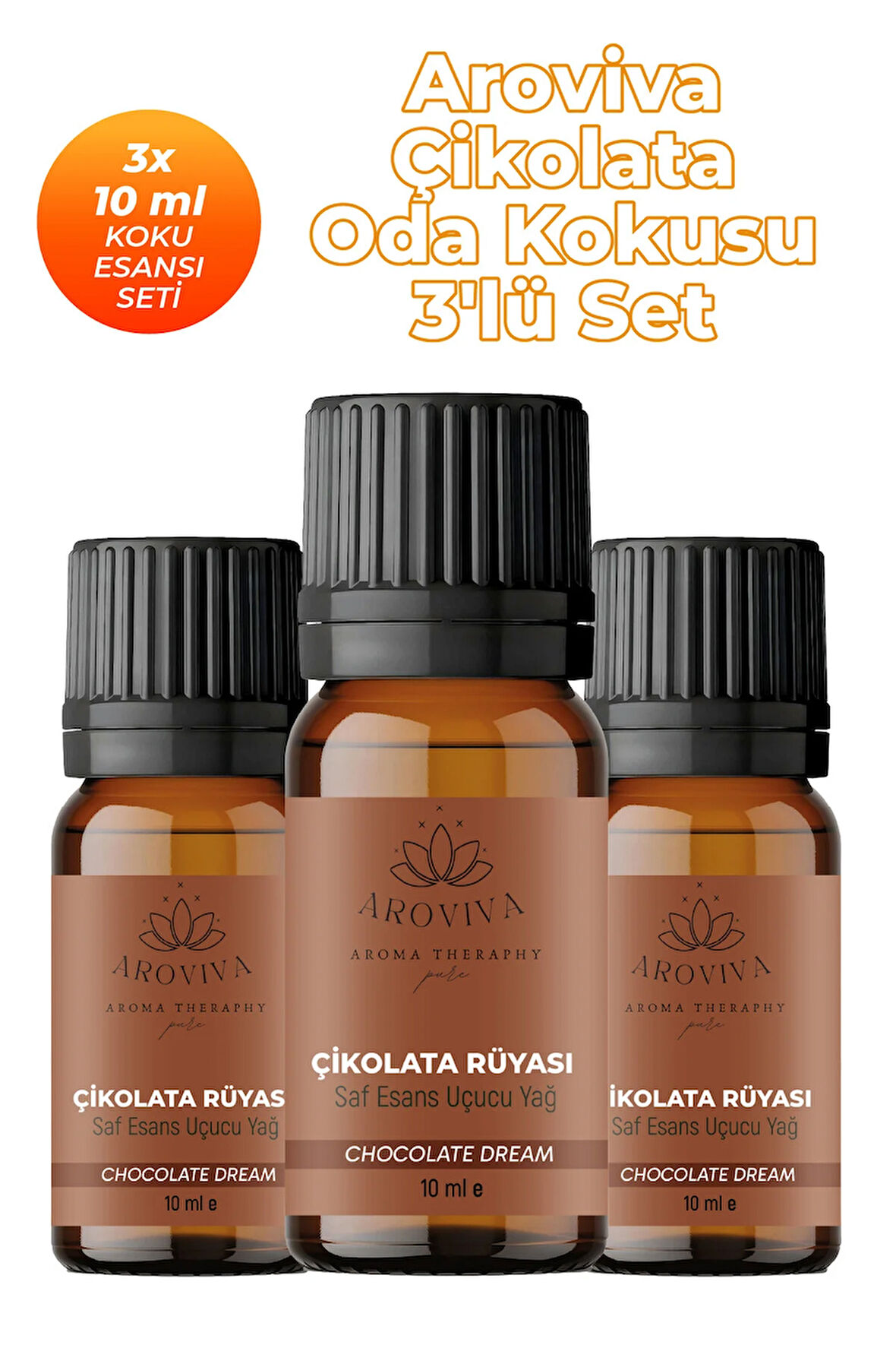 Çikolata Rüyası Oda Kokusu 3'Lü Set- Doğal Esansiyel Uçucu Yağ, Difüzör Esansı, Buhurdanlık Yağı Çikolata Rüyası Esansiyel Uçucu Koku Yağı Buhurdanlık Yağı Difüzör Esansı 3'Lü Set 3x10ml