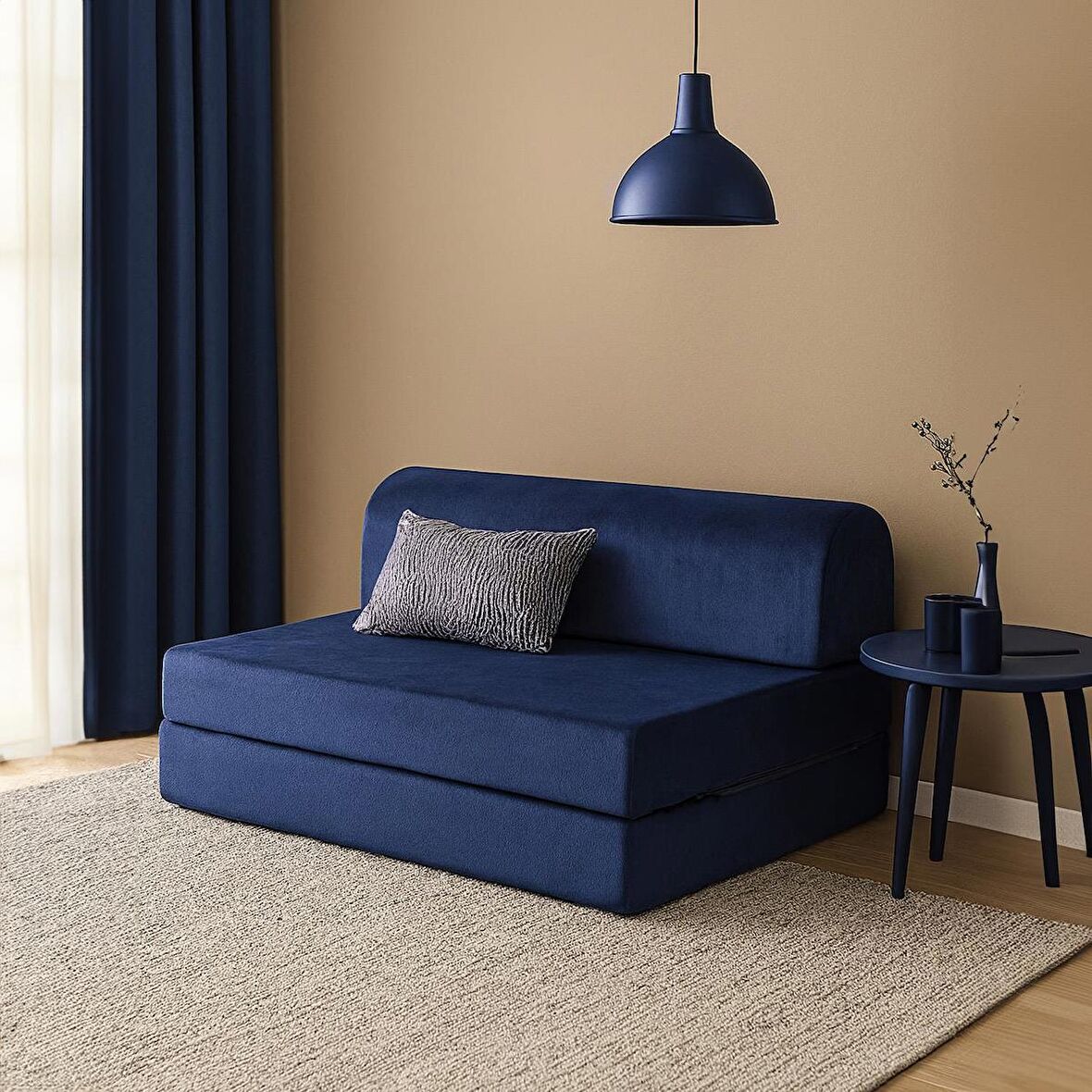 Homedius Magic Katlanır Yataklı Çift Kişilik Koltuk-Mavi