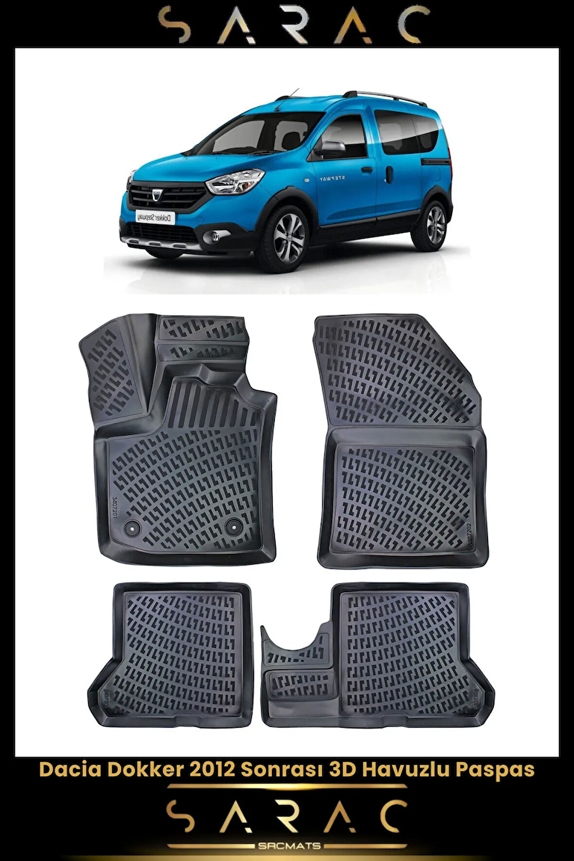 Dacia Dokker 2024 Model Araca Özel 3d Havuzlu Paspas