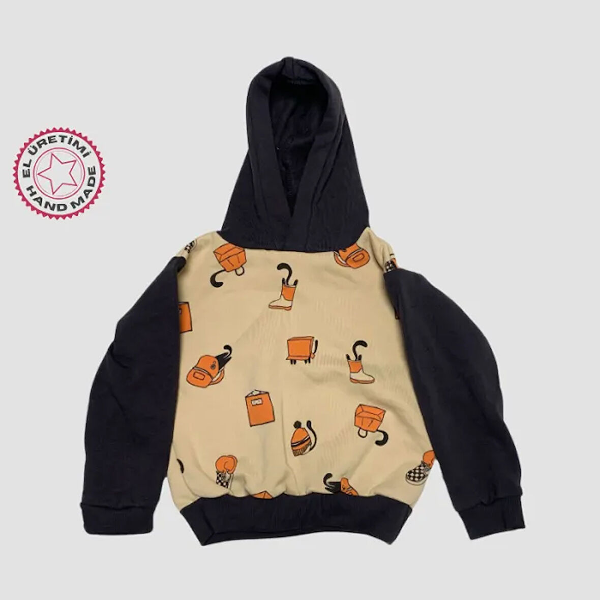 Uretti - Canan 1767 - El Yapımı Erkek Çocuk Kapüşonlu Sweatshirt - 4 Yaş