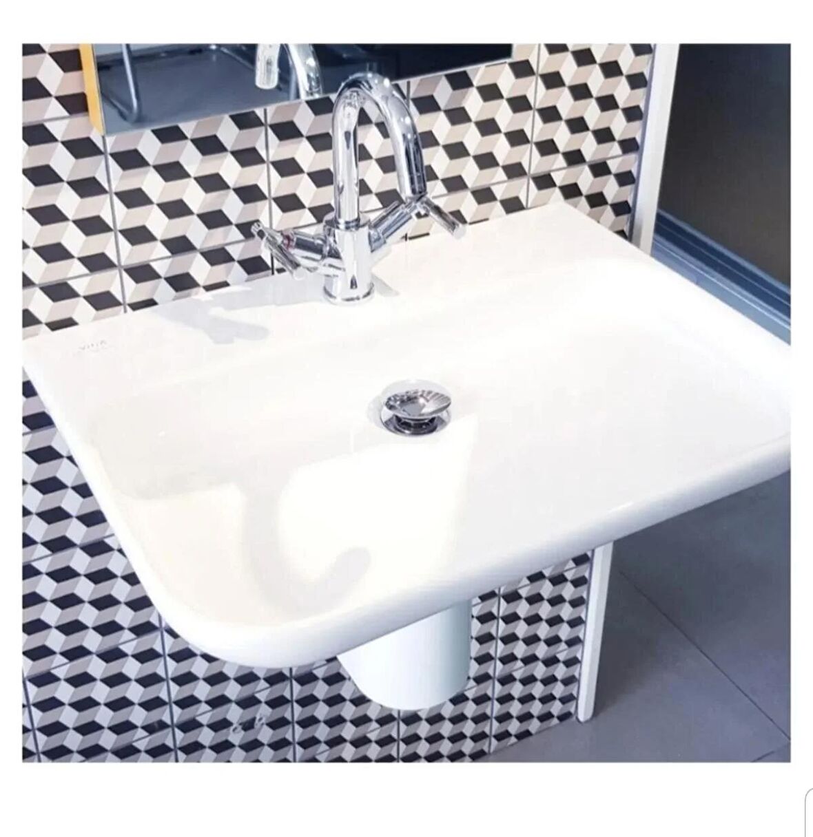 Mod Lavabo 80 cm - Tek Batarya delikli 