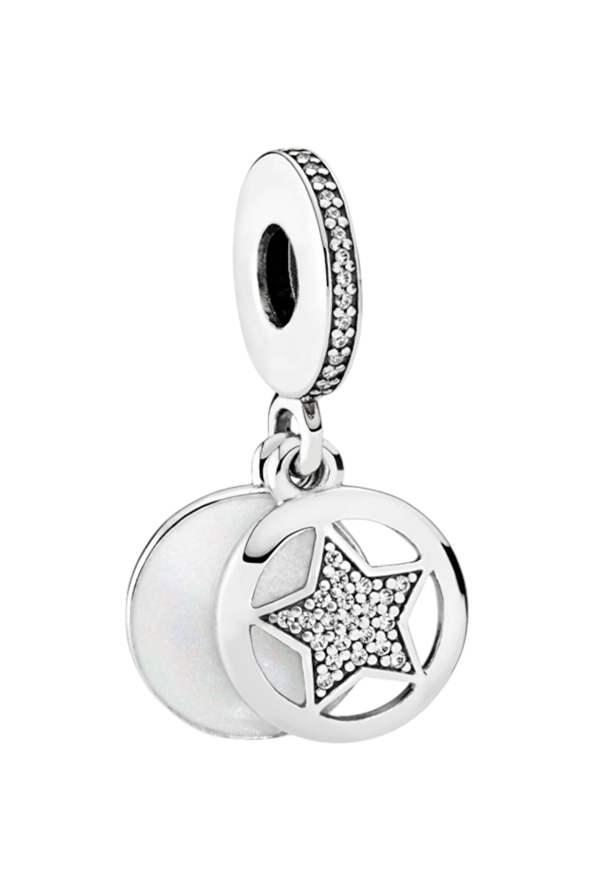 Sedefli Taşlı Yıldız Arkadaşlık Charm | 925 Ayar Gümüş