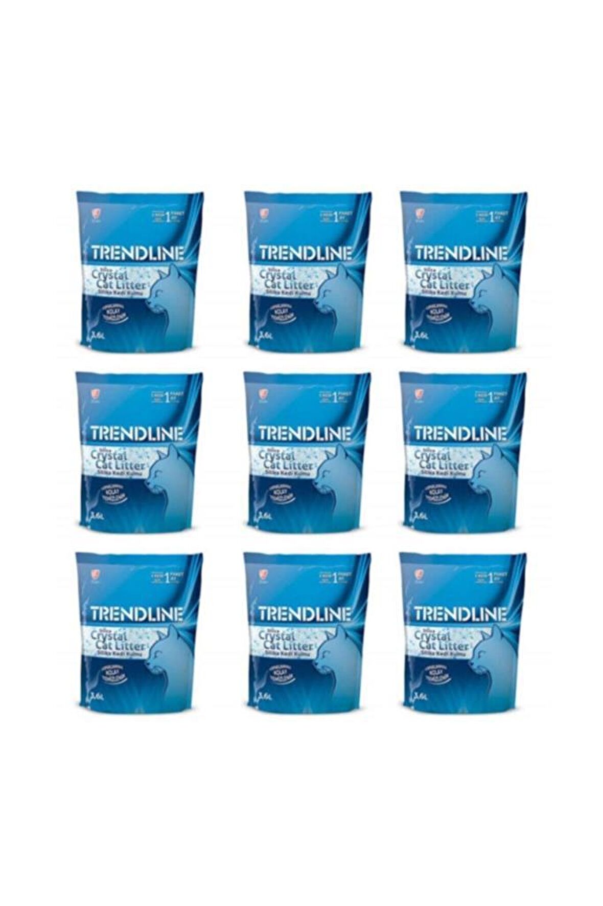 Trendline Silika Kristal 3.6 lt 9'lu Paket Kedi Kumu