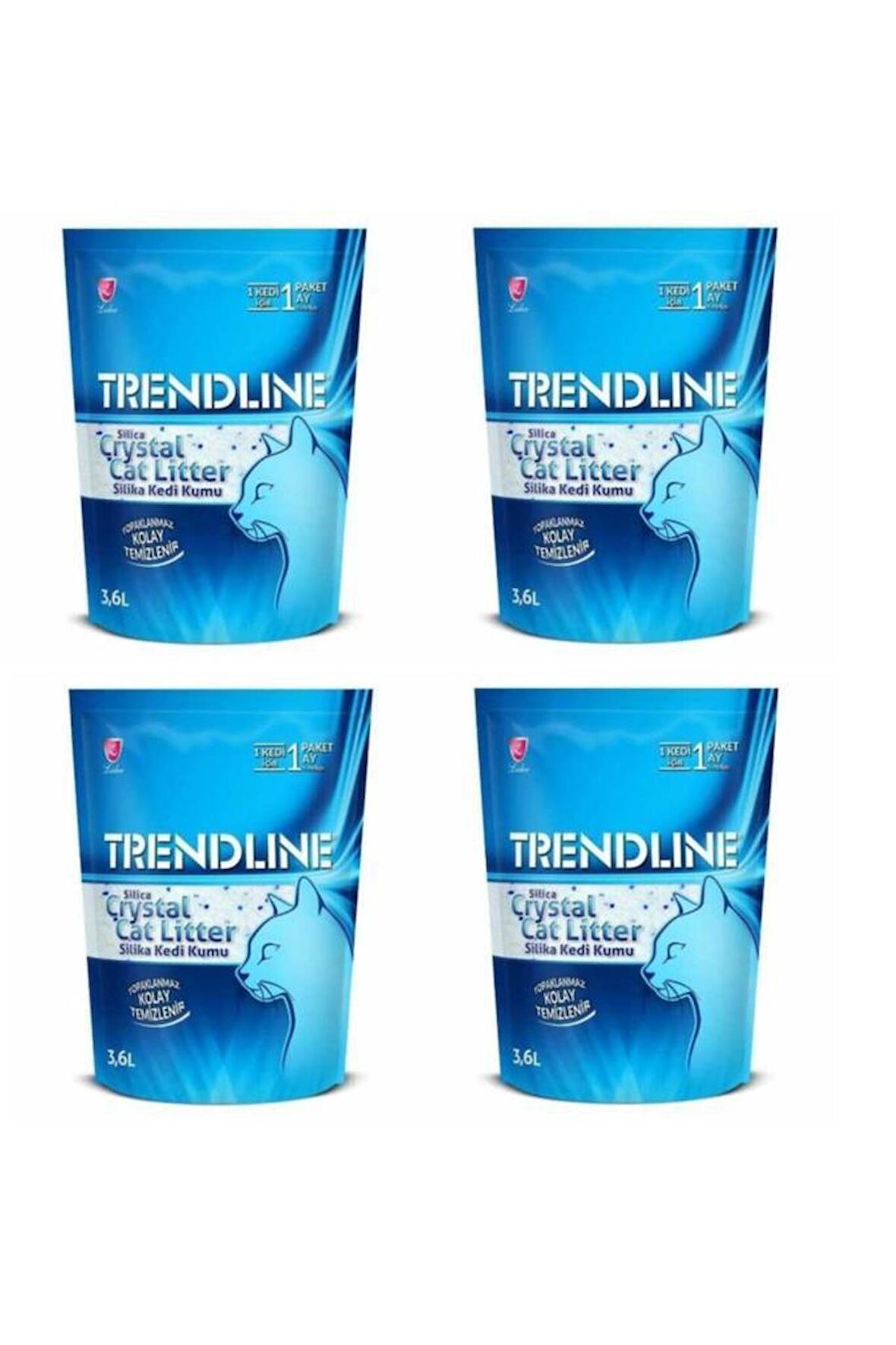 Trendline Silika Tozsuz Kristal Kedi Kumu 3,6 Lt X 4 Paket