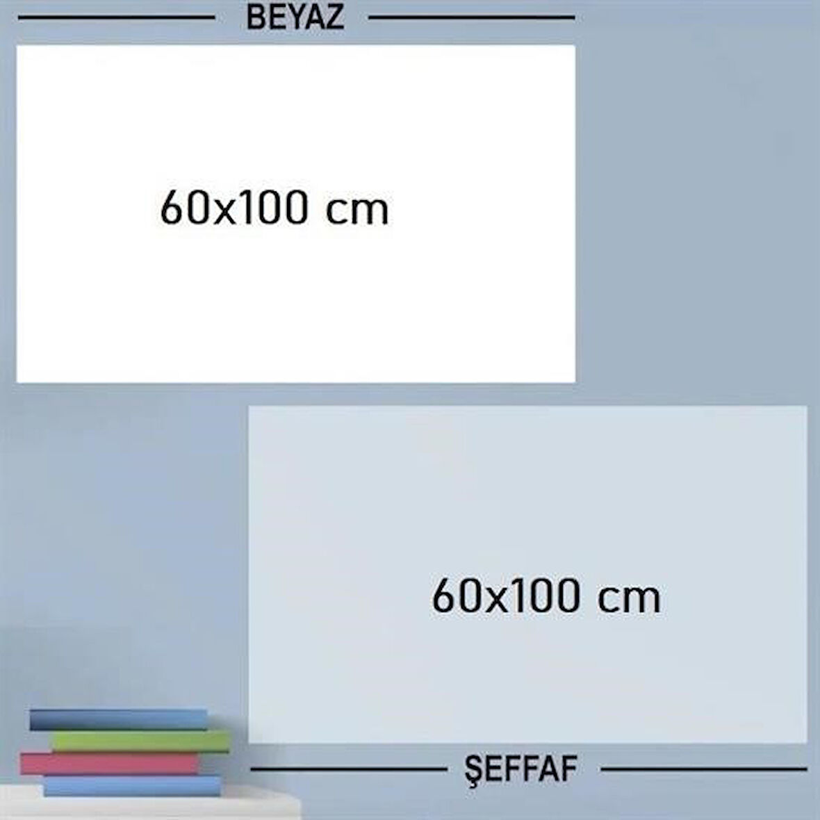 Evyora® Ders Çalışma Yazı Tahtası Manyetik Duvar Stickerı 100x60 cm