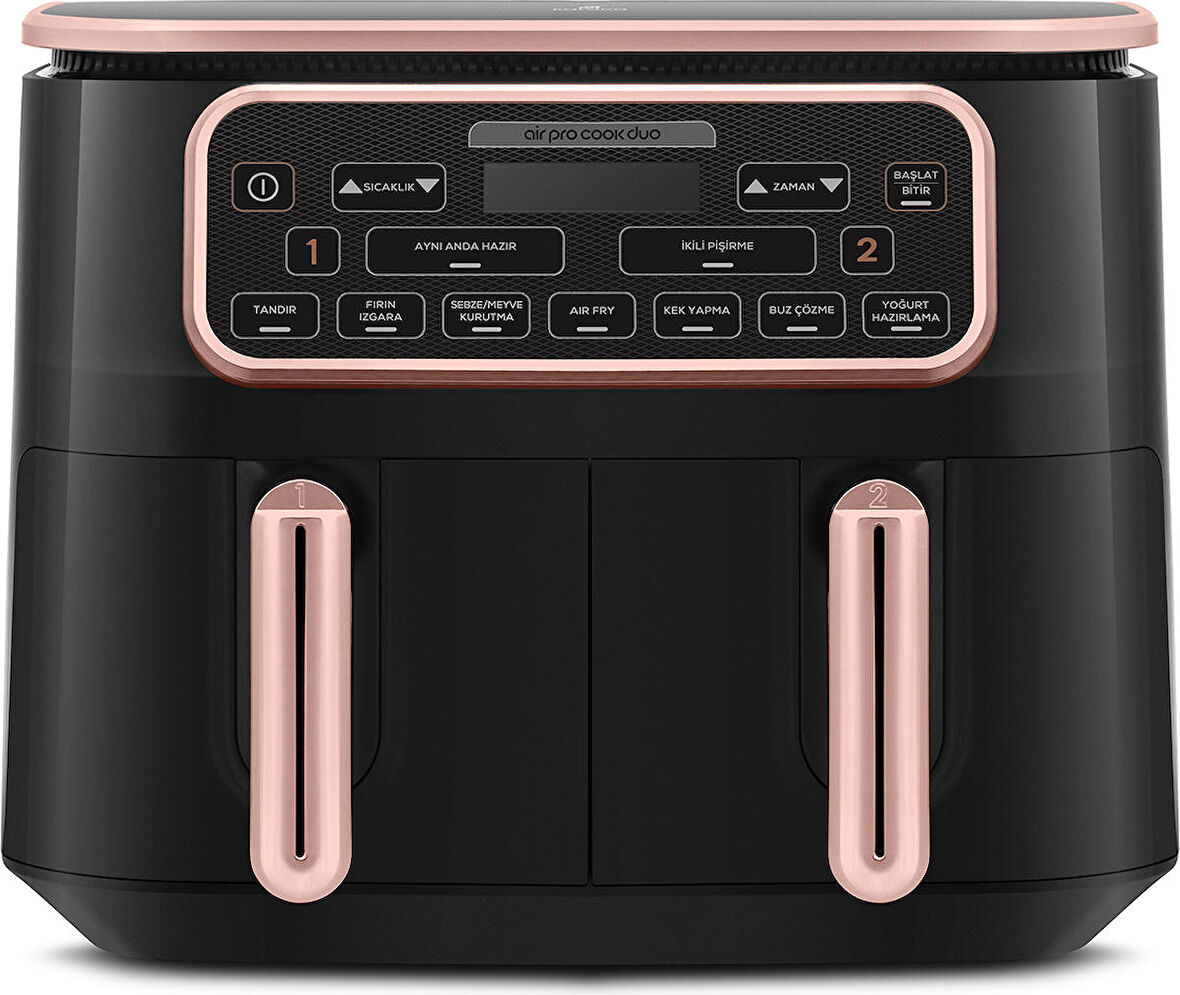 Karaca Air Pro Cook Duo Tandır XXXL 4+4 Litre Airfryer Rosegold 8 Kişilik