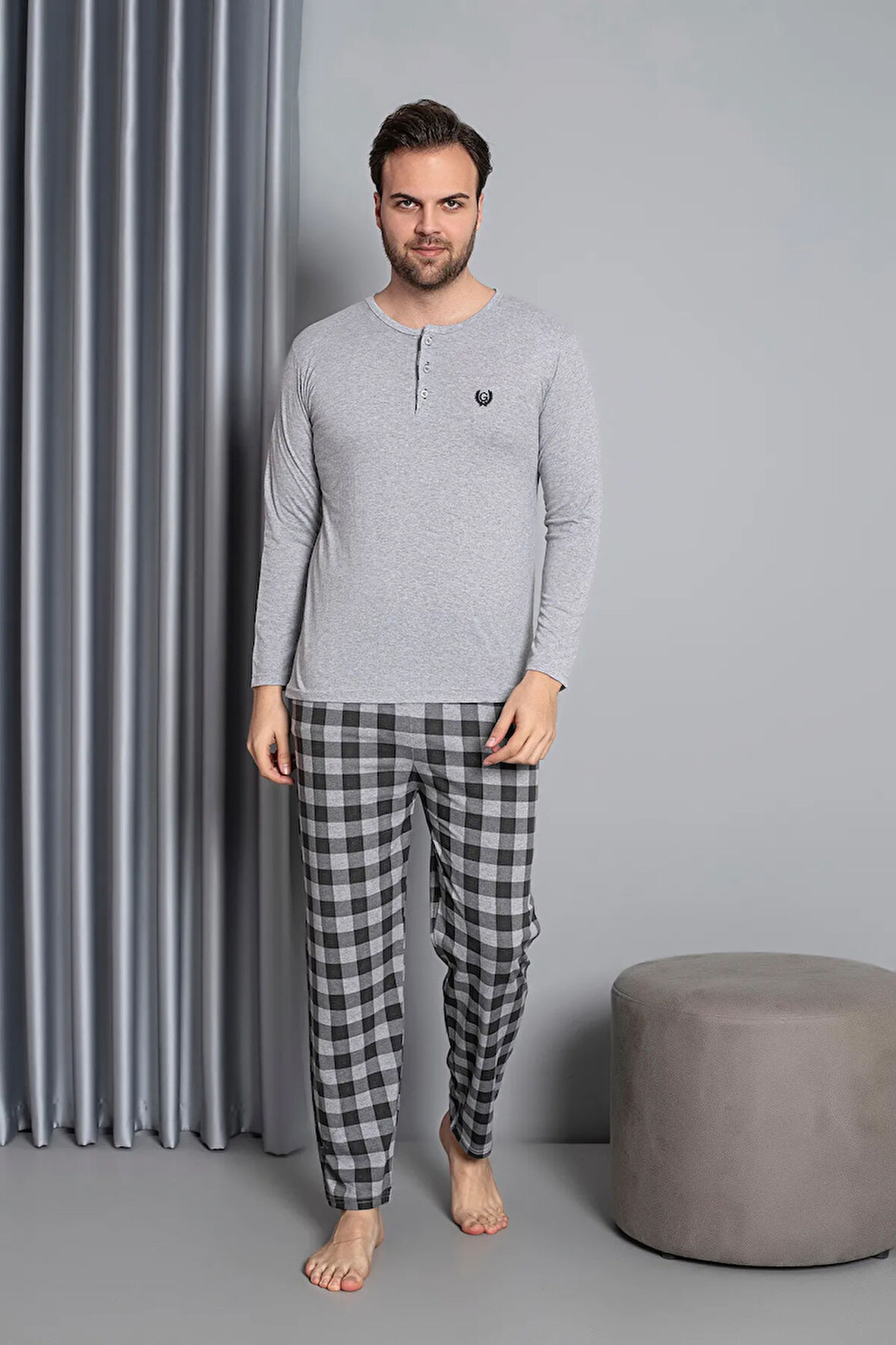 GLİSA ERKEK UZUN KOLLU PİJAMA TAKIMI