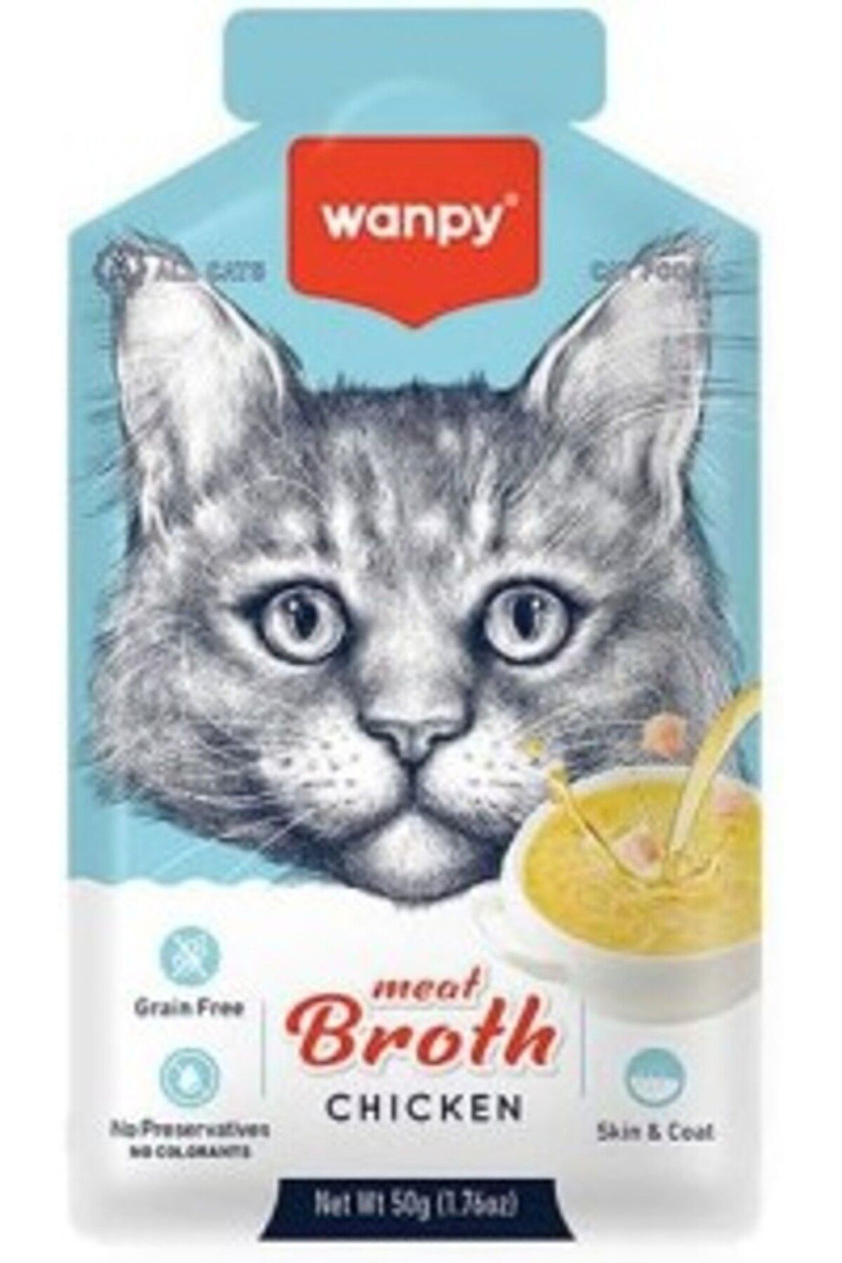 Wanpy Kediler için Tavuk Eti Çorbası 50g x 12 Adet