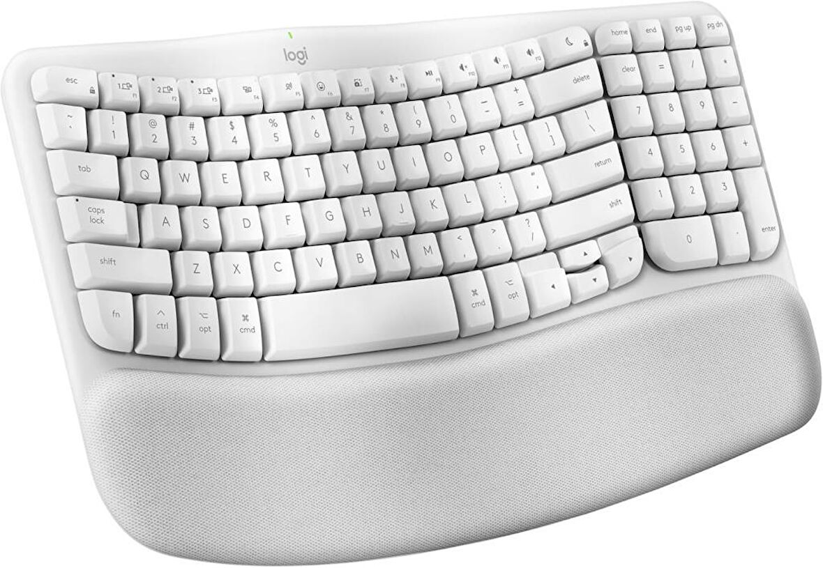 Logitech Wave Keys Kablosuz Bluetooth İngilizce Q Klavye Beyaz