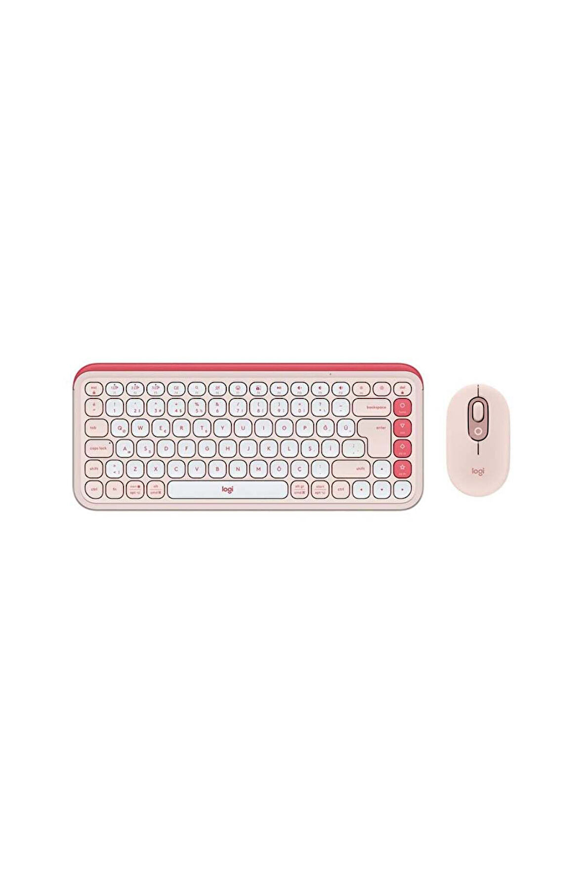 Logitech POP ICON Bluetooth Klavye Mouse Seti Pudra Pembe 920-013077