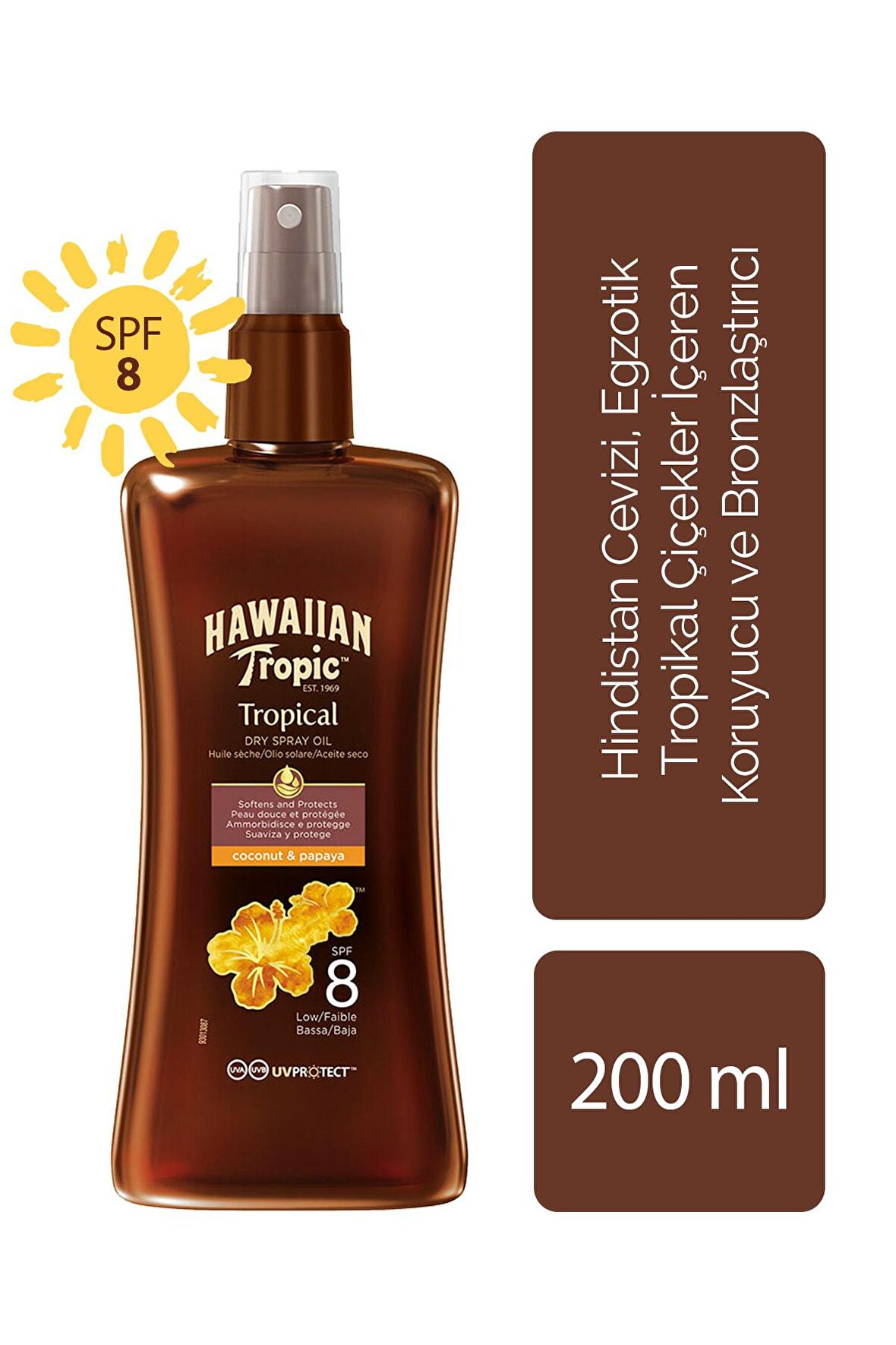 Hawaiian Tropic Koruyucu ve Bronzlaştırıcı Yağ SPF 8