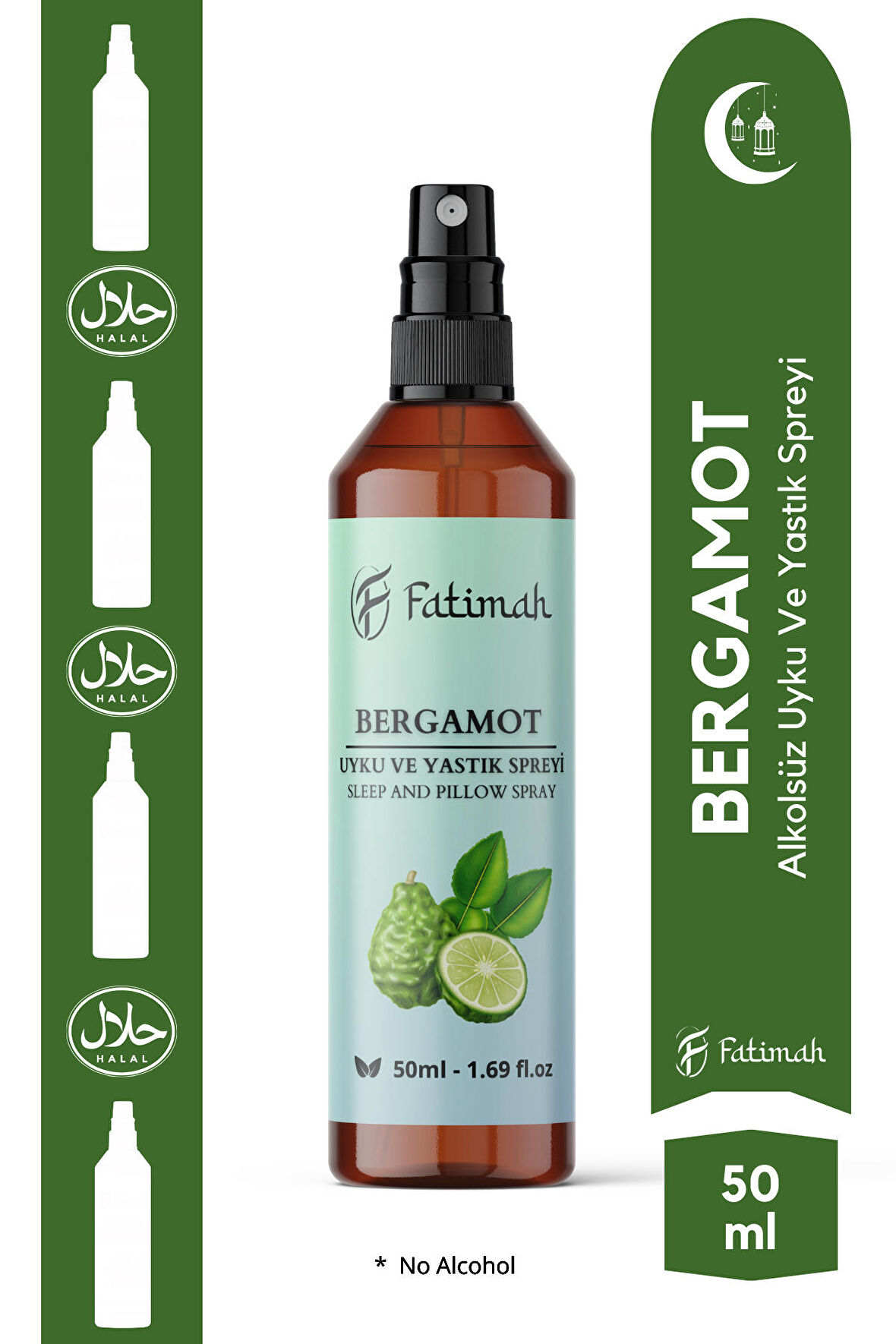 Doğal Bergamot Kokulu Alkolsüz Uyku ve Yastık Spreyi Natural Sleep And Pıllow Spray 50 ml