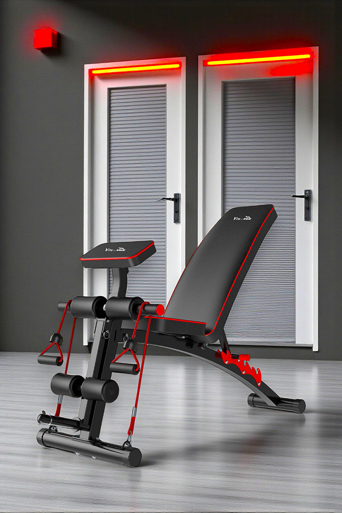 Voit V-FIT BY VOIT D208 Katlanabilir Incline/decline Ayarlanabilir Sırt Açılı Mekik ve Ağırlık Sehpası