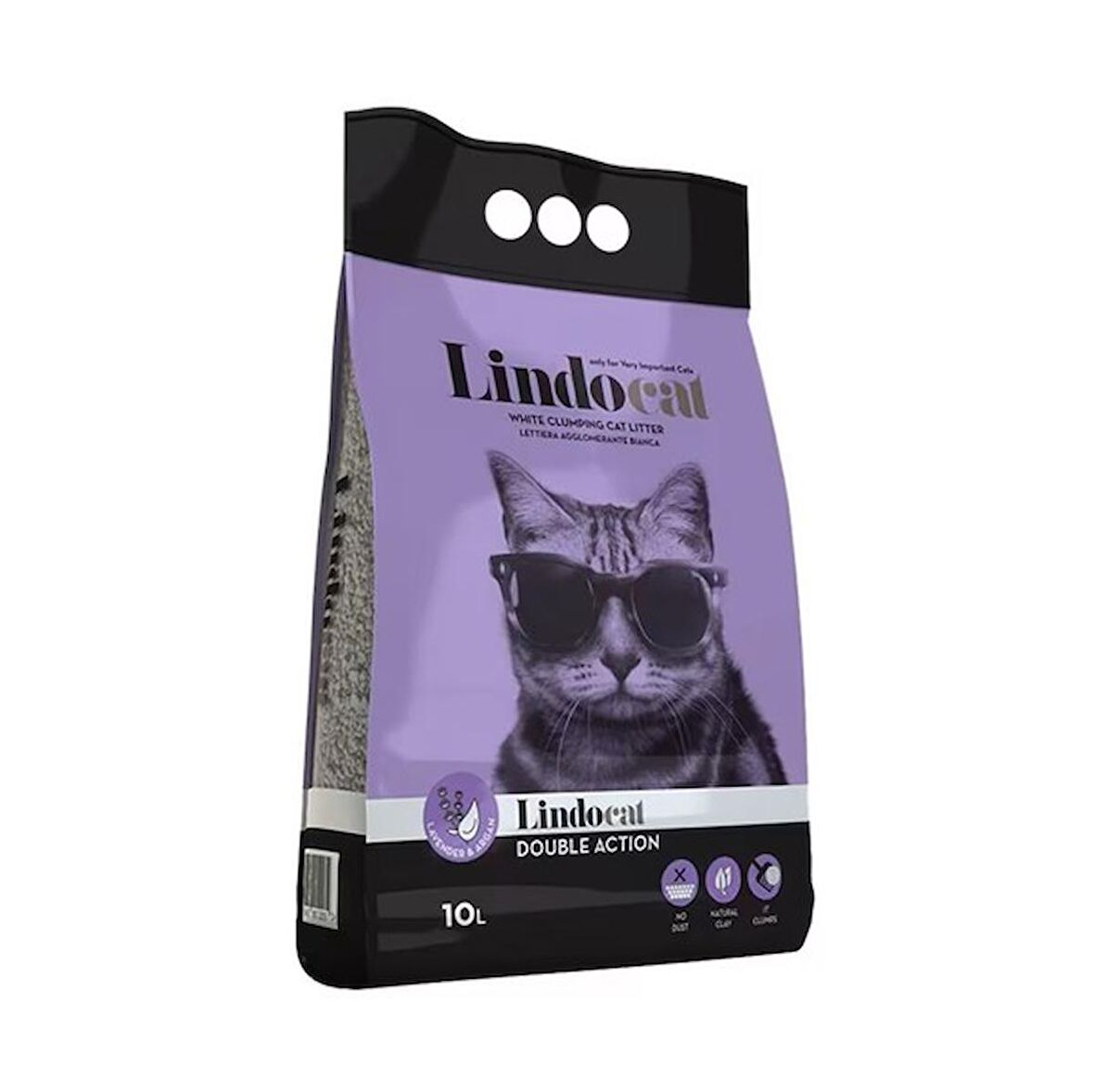 LindoCat Double Action Argan Yağı & Lavanta Kokulu Topaklanan Kedi Kumu 10 lt 2'li