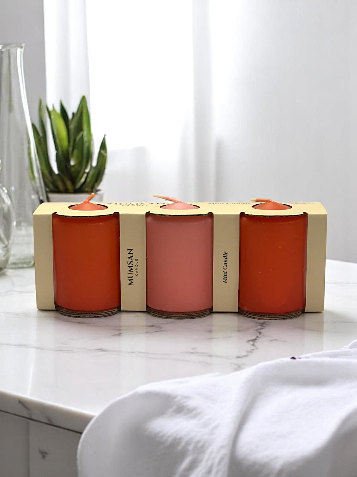 Silindir Mumu 3 lü Baton Mum 50mm Çap 70 mm Boy Gövde boya Geçişli Renkli Baton Mum (3’lü Hediyelik Set)