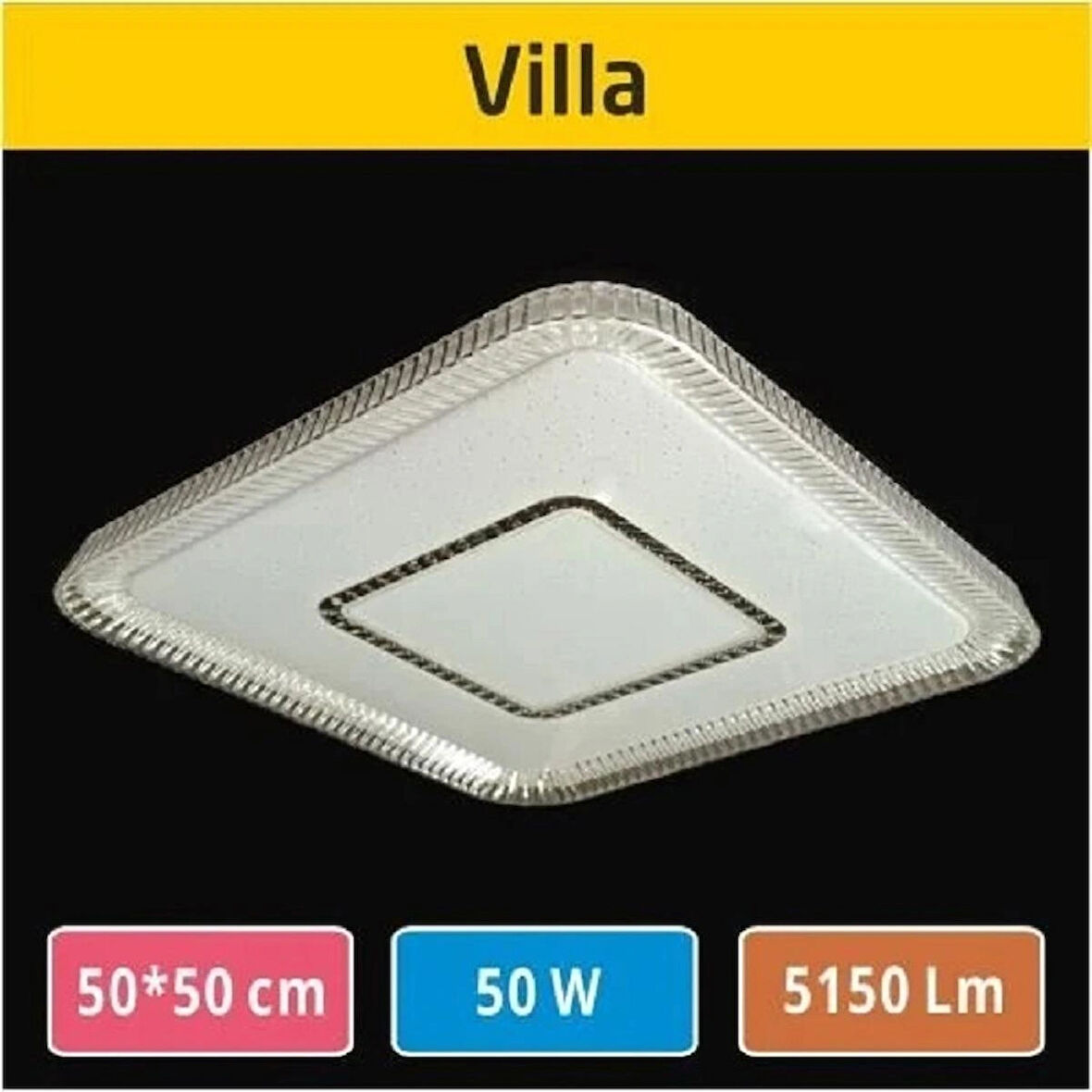  50x50 Dekoratif Panel Led Villa 54w Sıva Üstü Led Armatür Tavan Armatür