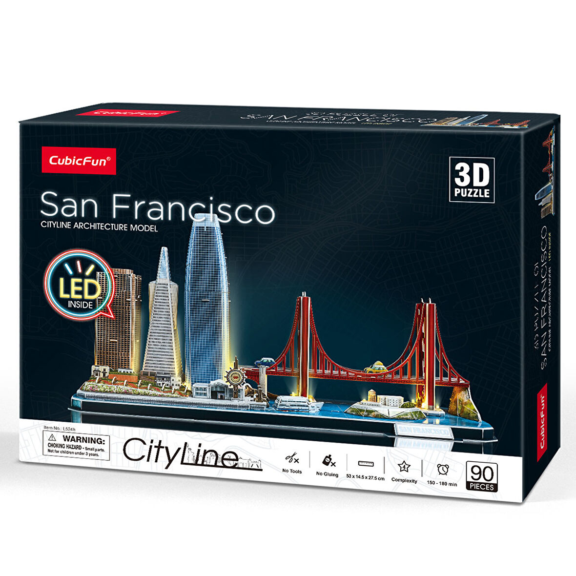 CubicFun San Francisco 3D Puzzle 90 Parça LED Işıklı