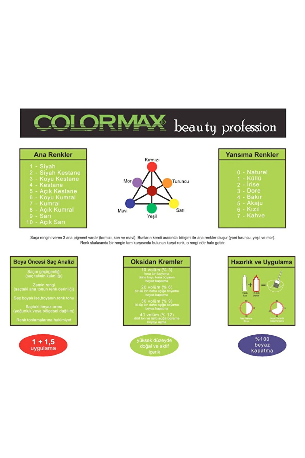 Colormax A1994 New 2025/07.73 Açık Tütün Kahve 60 Ml 6 Adet Saç Boyası + 6 Adet 90 Ml Oksidan Set