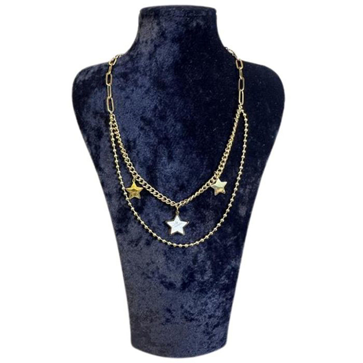 Uretti - İREM 3914 1363 Yıldız Model İkili Çelik Kolye